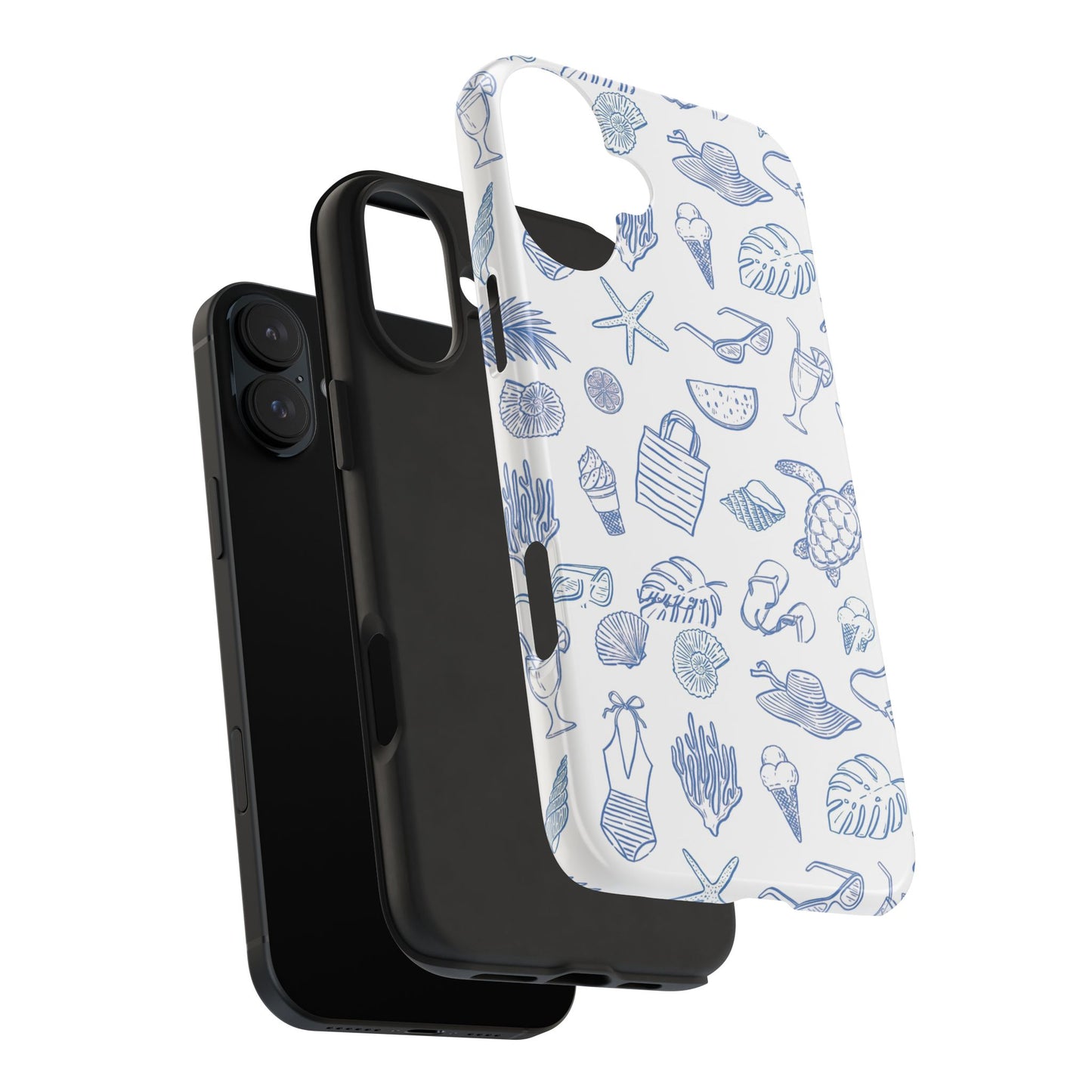Beach Blue & White Tough Phone Case — Cute Summer Protective Phone Case