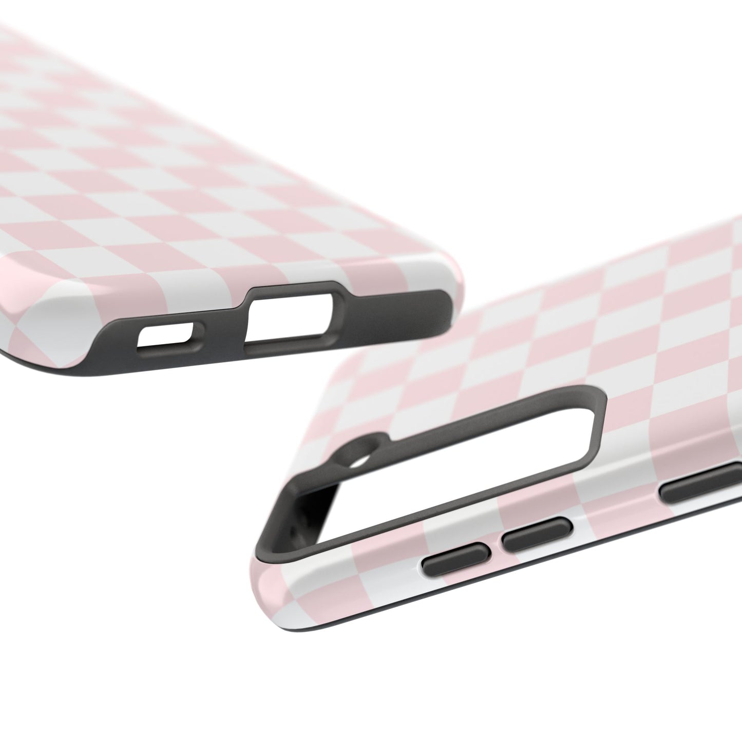 Pink Checker Tough Phone Case — Durable Protective Phone Cover with Pastel Checkered Design