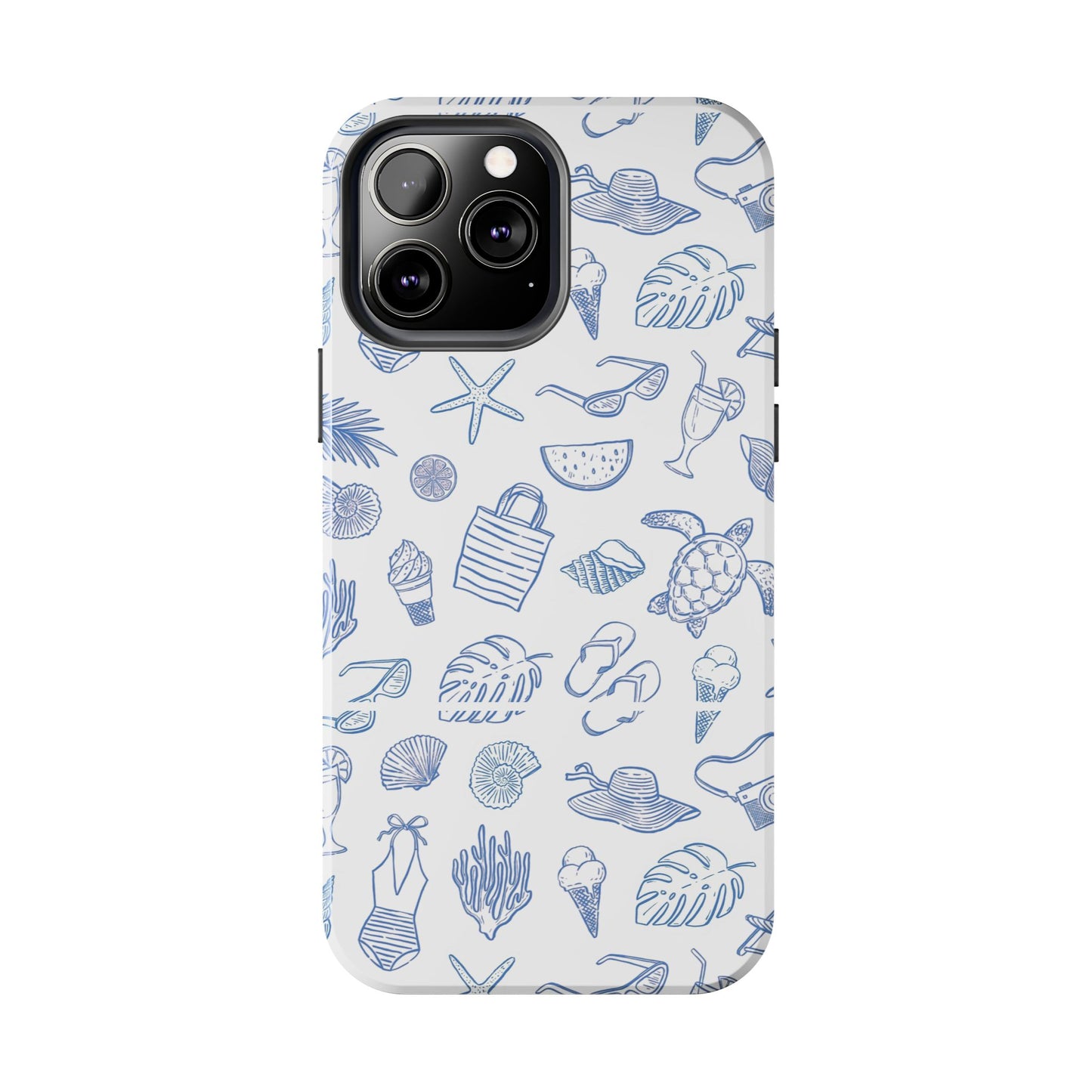 Beach Blue & White Tough Phone Case — Cute Summer Protective Phone Case