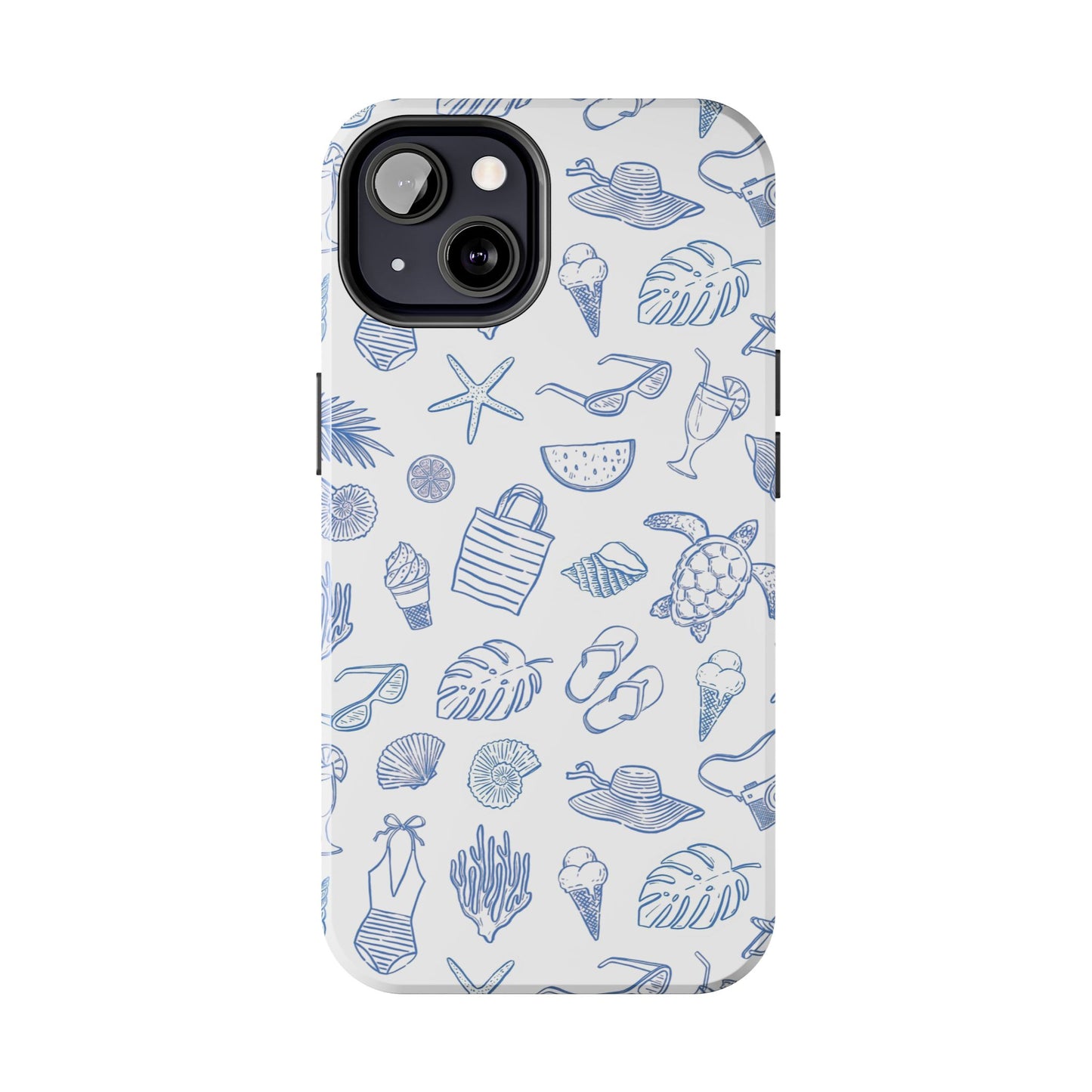 Beach Blue & White Tough Phone Case — Cute Summer Protective Phone Case