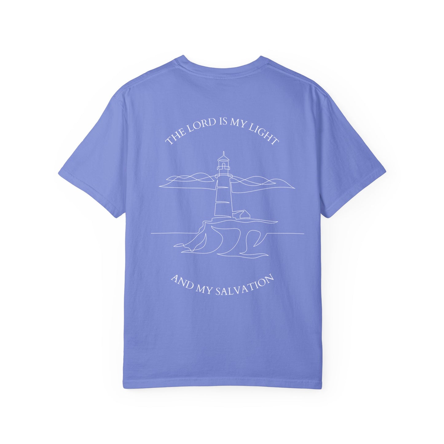 Lighthouse T-shirt, Oversized Tee, Cute Summer Top, Unisex Garment-Dyed Shirt, Coastal Graphic Tee