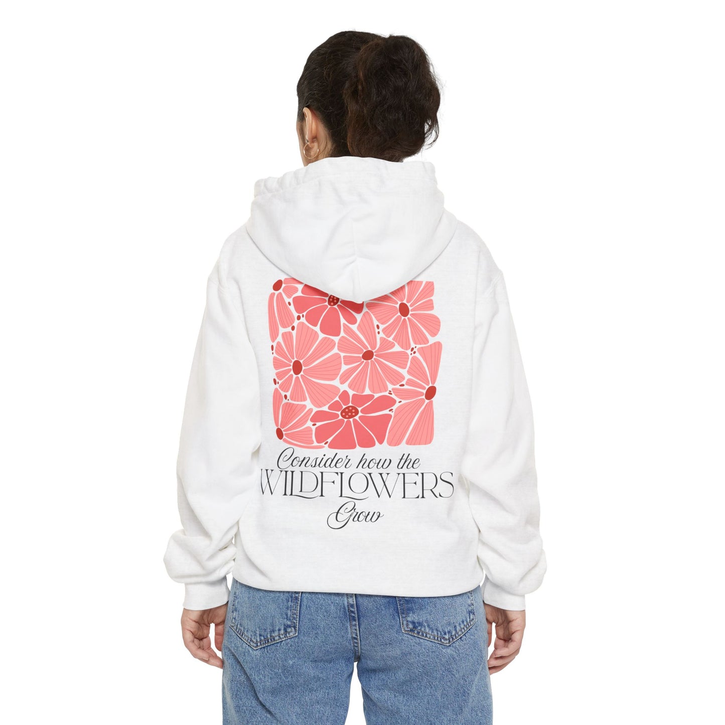 Luke 12:27 Hoodie, Christian Religious Sweatshirt, Inspirational Luke 12:27 Flower Design, Men Women Pullover, Religious Gift, Scripture