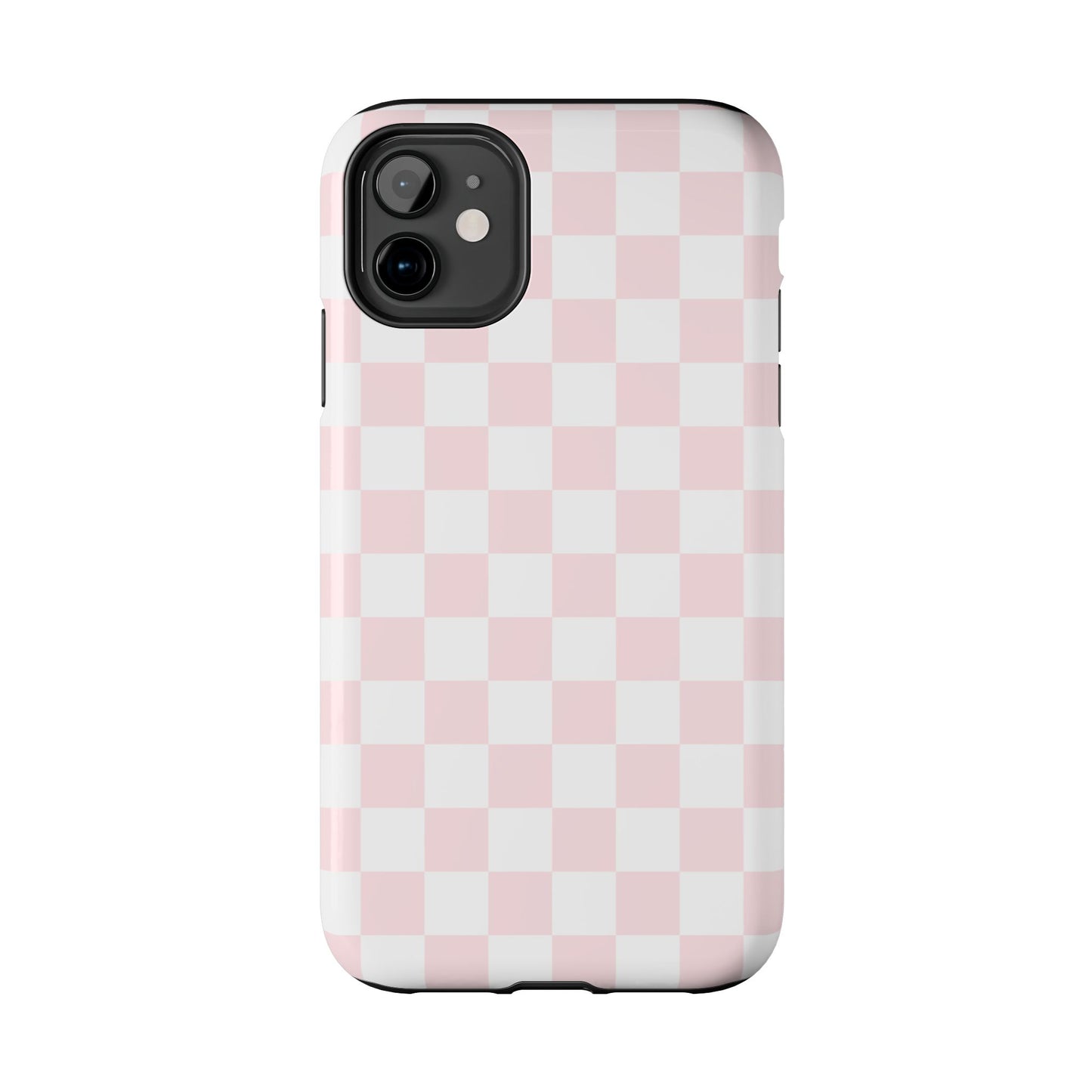 Pink Checker Tough Phone Case — Durable Protective Phone Cover with Pastel Checkered Design