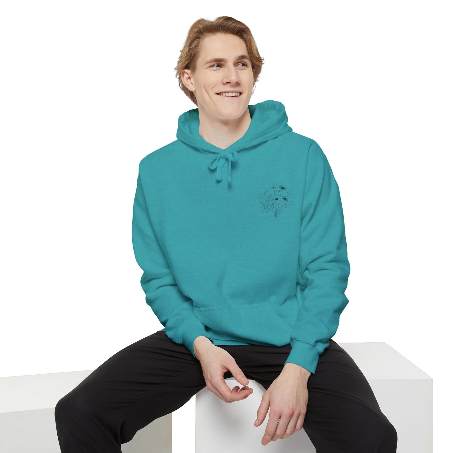 Floral Ephesians 4:32- Hoodie — "Be Kind and Compassionate" Comfort Colors Garment-Dyed Sweatshirt
