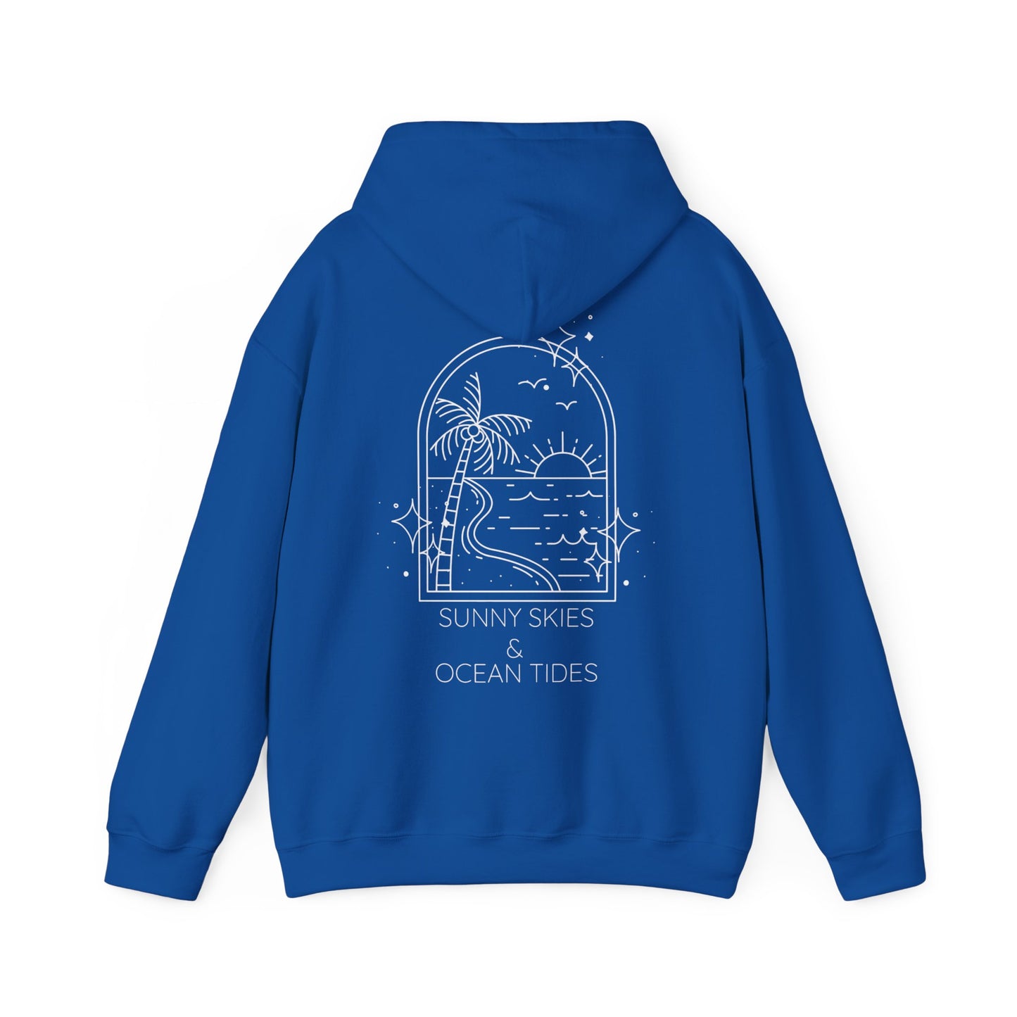 Sunny Skies and Ocean Tides Hoodie, Unisex Sweater, Summer Apparel, Ocean Lover Gift, Relaxing Outfit, Casual Fashion