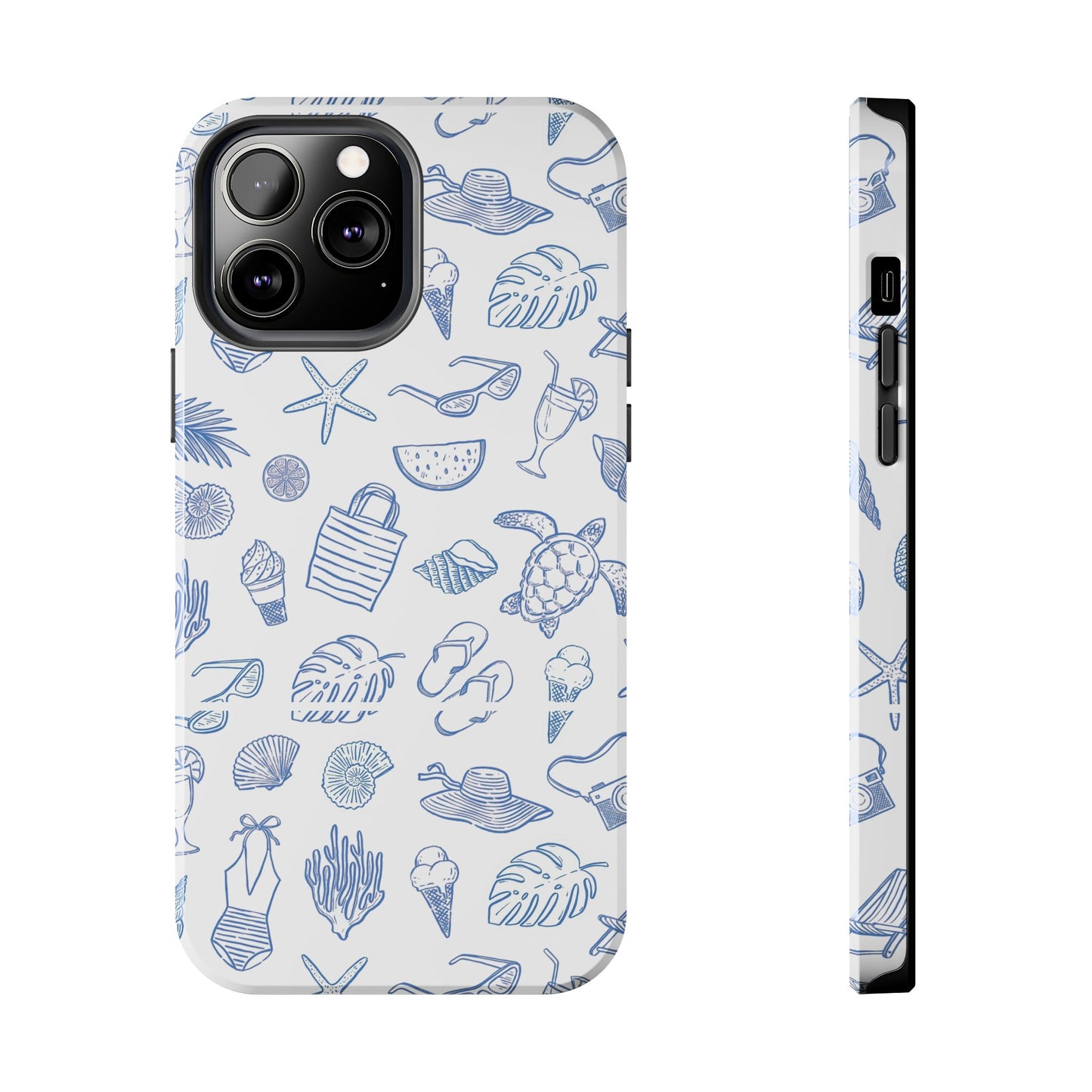 Beach Blue & White Tough Phone Case — Cute Summer Protective Phone Case