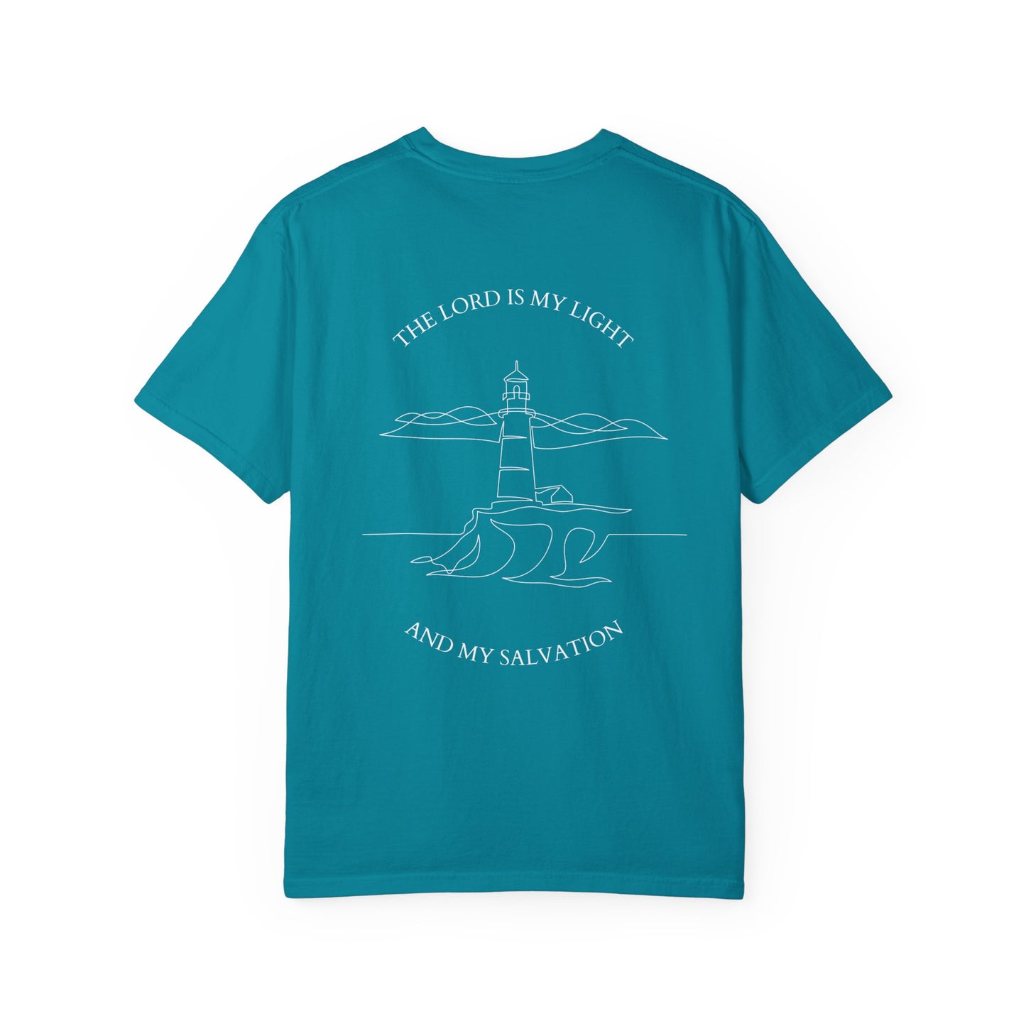 Lighthouse T-shirt, Oversized Tee, Cute Summer Top, Unisex Garment-Dyed Shirt, Coastal Graphic Tee