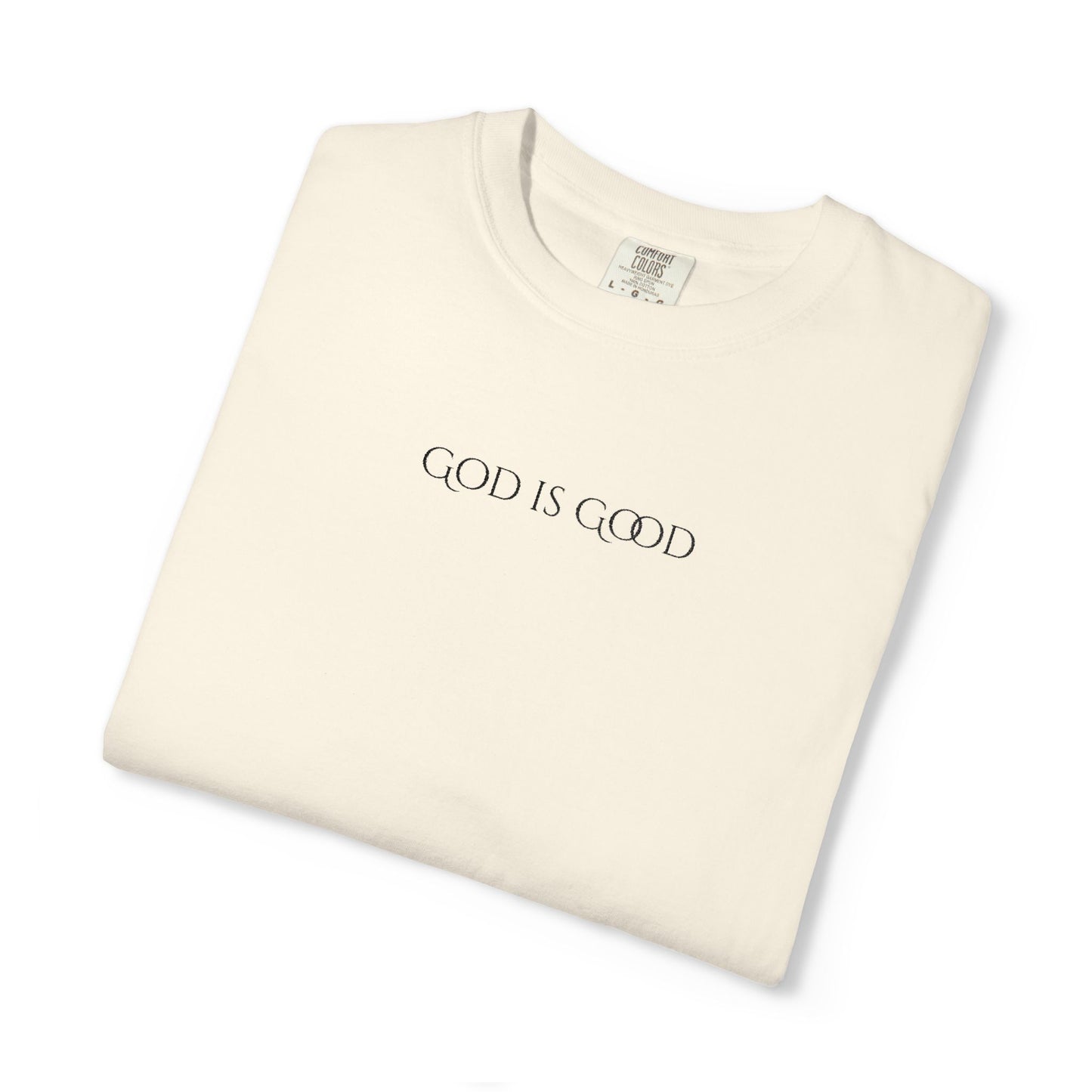 Embroidered God is Good Unisex Tee, Vintage Washed Shirt, Religious Graphic Tshirt, Faith Apparel, Inspirational Clothing