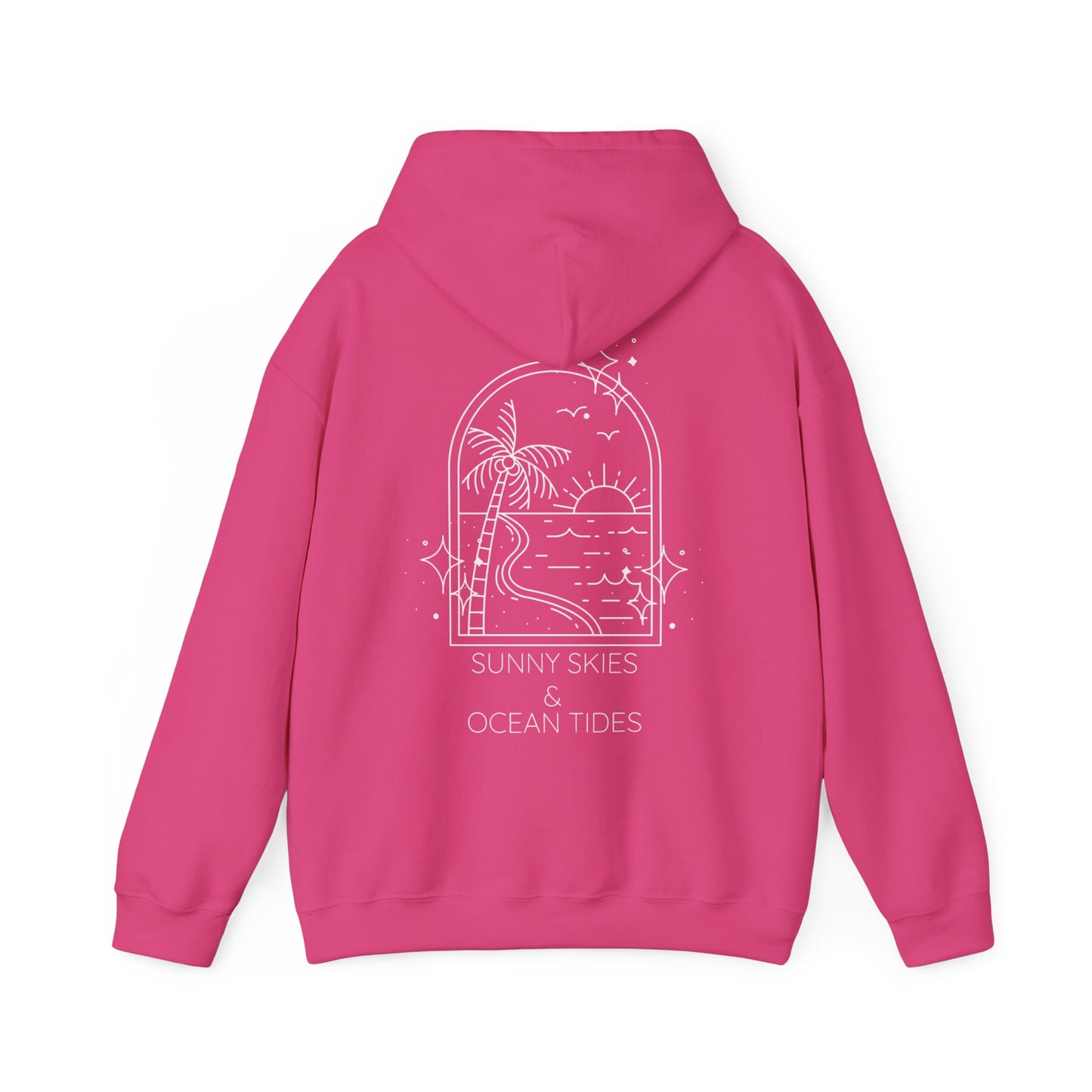 Sunny Skies and Ocean Tides Hoodie, Unisex Sweater, Summer Apparel, Ocean Lover Gift, Relaxing Outfit, Casual Fashion
