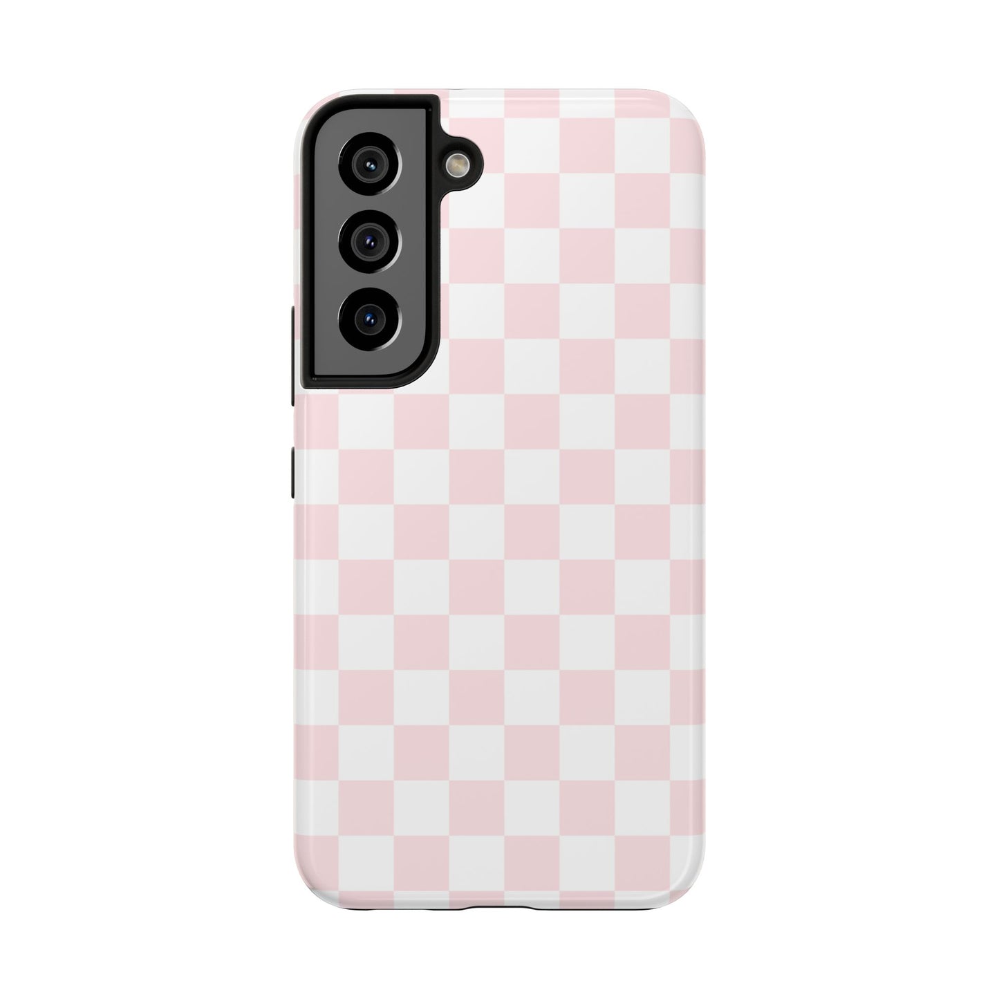 Pink Checker Tough Phone Case — Durable Protective Phone Cover with Pastel Checkered Design