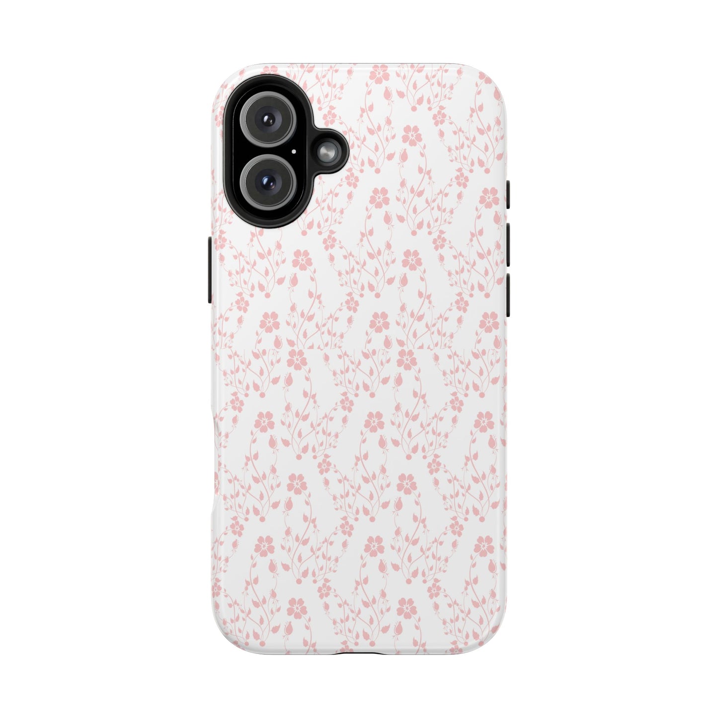 Pink Flower Cute Aesthetic Tough Phone Case, Floral Protective Cover, Girly Unique Smartphone Shell, Pretty Botanical Phone Accessory, Gifts