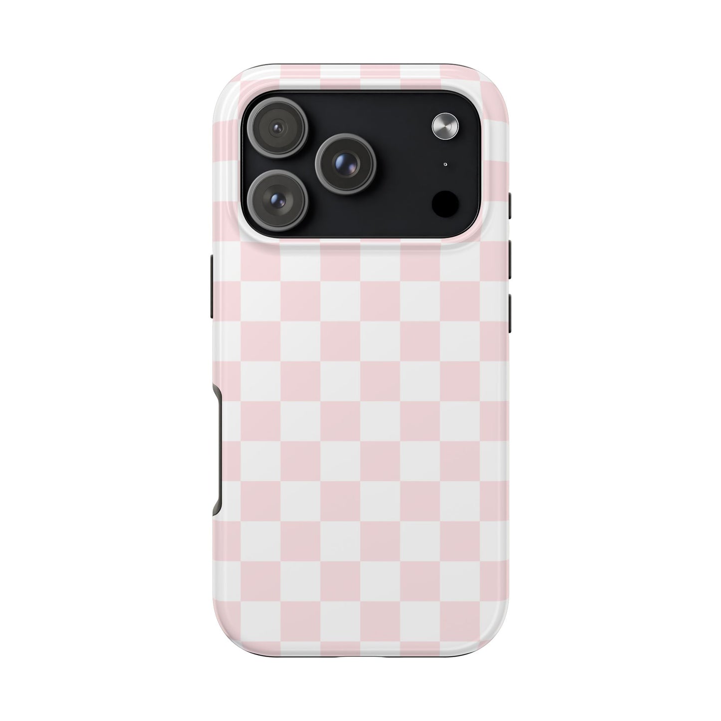Pink Checker Tough Phone Case — Durable Protective Phone Cover with Pastel Checkered Design