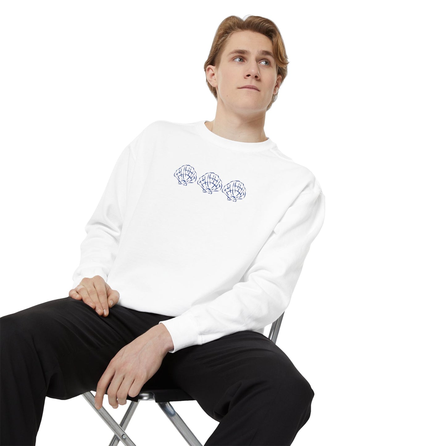 Seashell Crewneck Sweatshirt — Relaxed Garment-Dyed Pullover