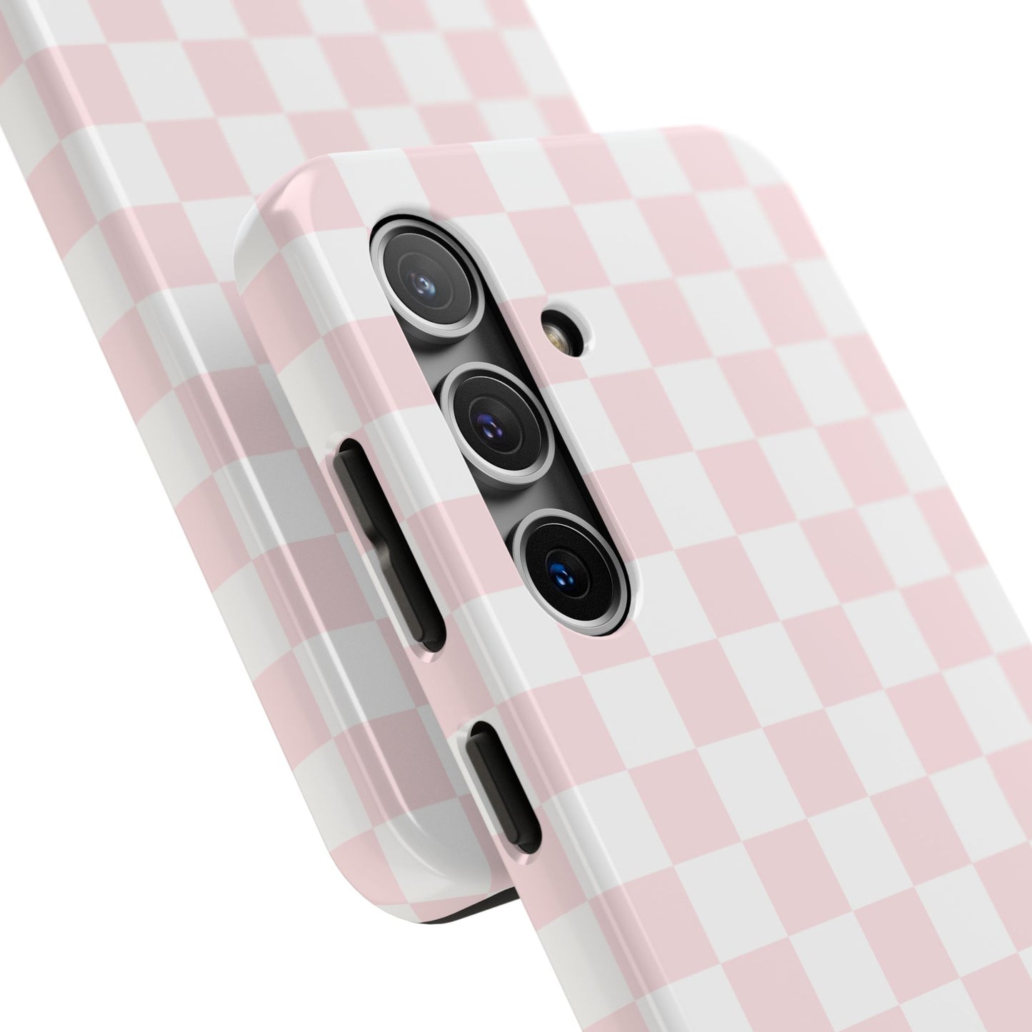Pink Checker Tough Phone Case — Durable Protective Phone Cover with Pastel Checkered Design