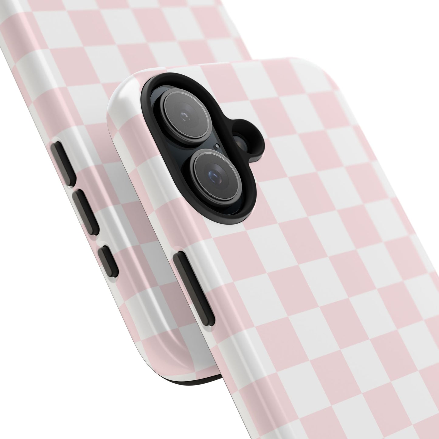 Pink Checker Tough Phone Case — Durable Protective Phone Cover with Pastel Checkered Design