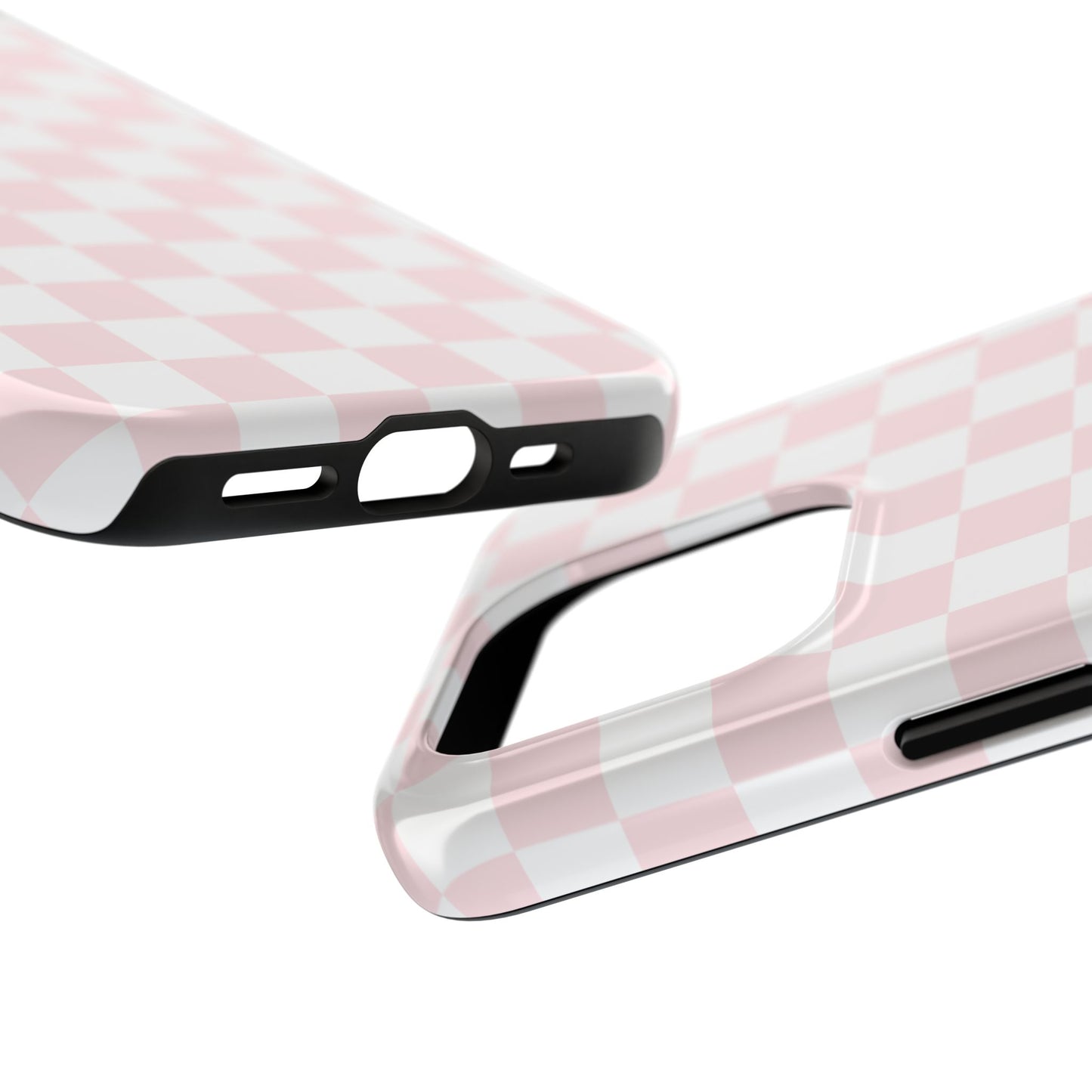 Pink Checker Tough Phone Case — Durable Protective Phone Cover with Pastel Checkered Design