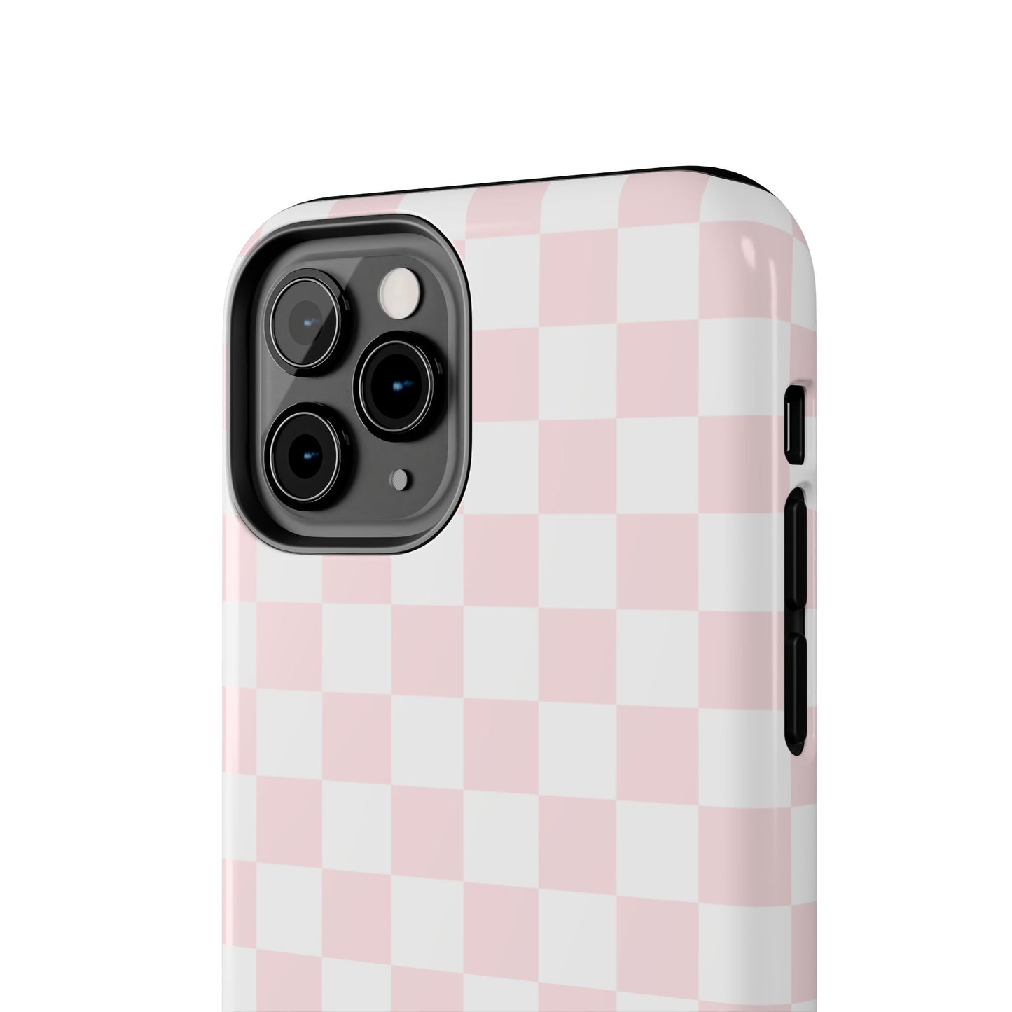 Pink Checker Tough Phone Case — Durable Protective Phone Cover with Pastel Checkered Design