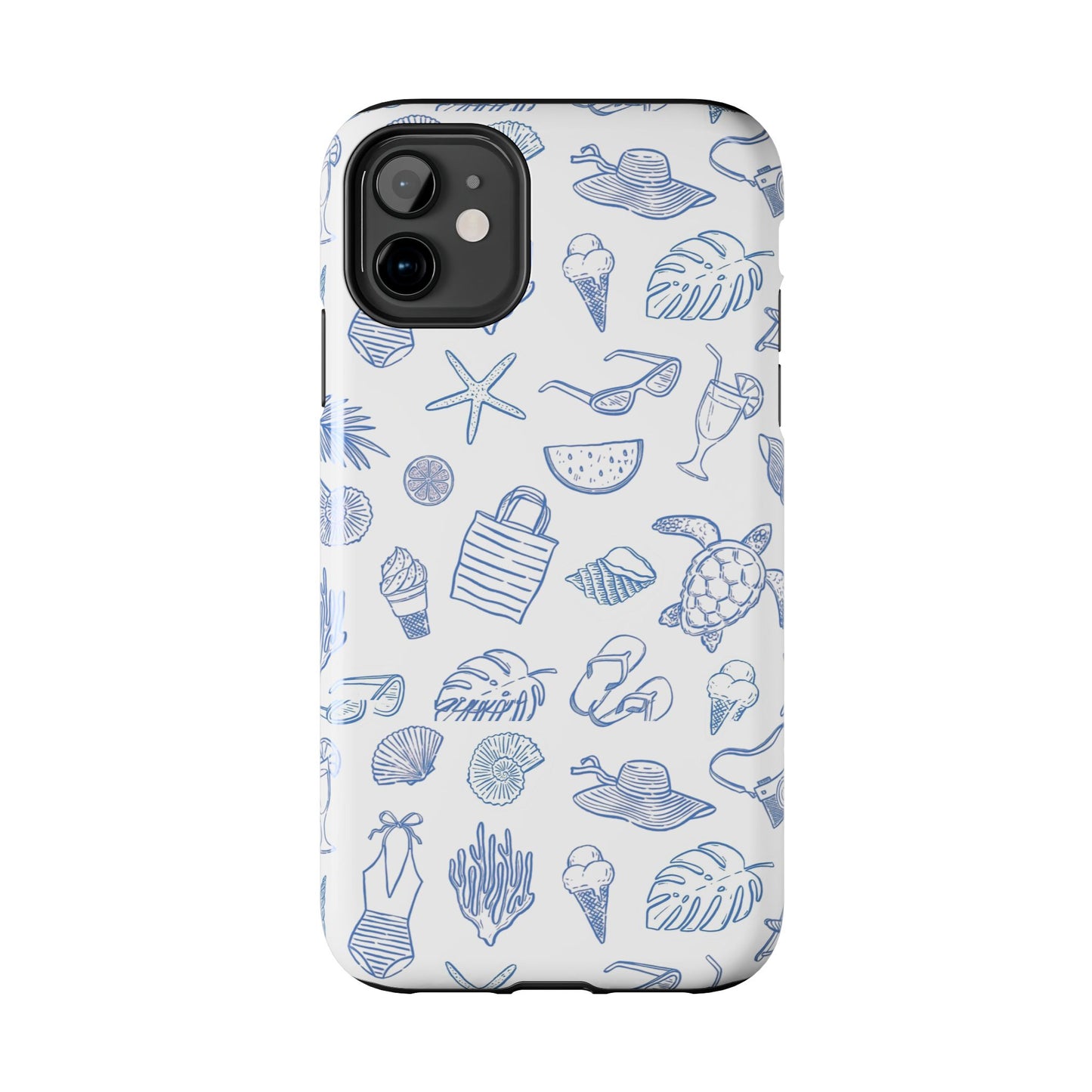 Beach Blue & White Tough Phone Case — Cute Summer Protective Phone Case