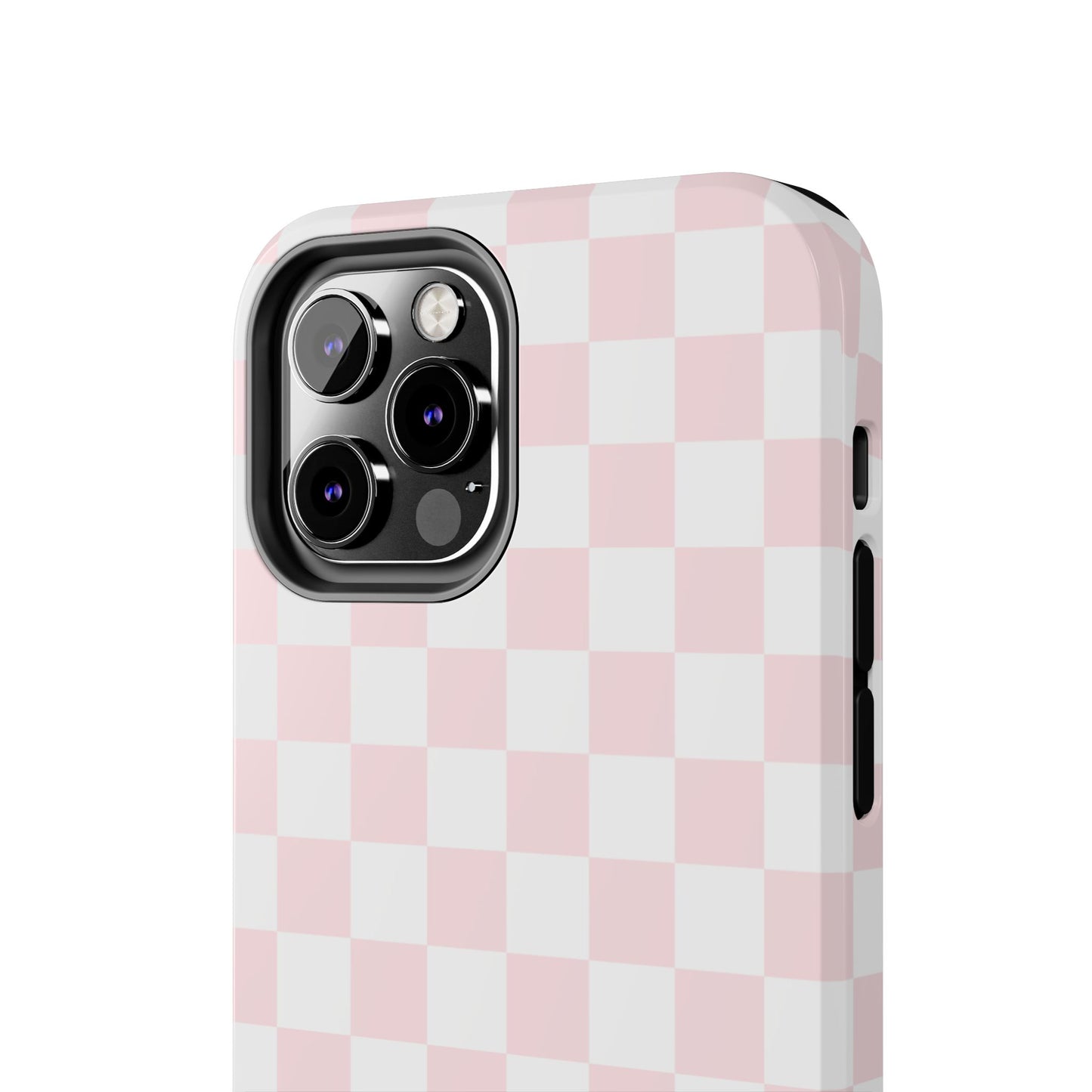 Pink Checker Tough Phone Case — Durable Protective Phone Cover with Pastel Checkered Design