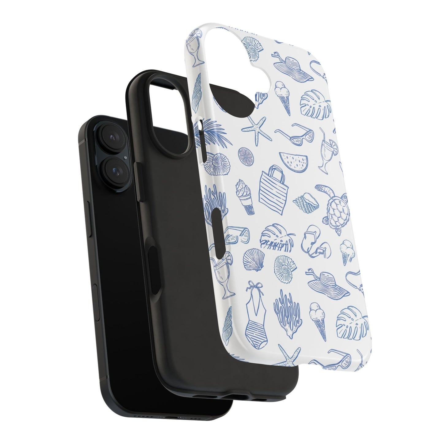 Beach Blue & White Tough Phone Case — Cute Summer Protective Phone Case