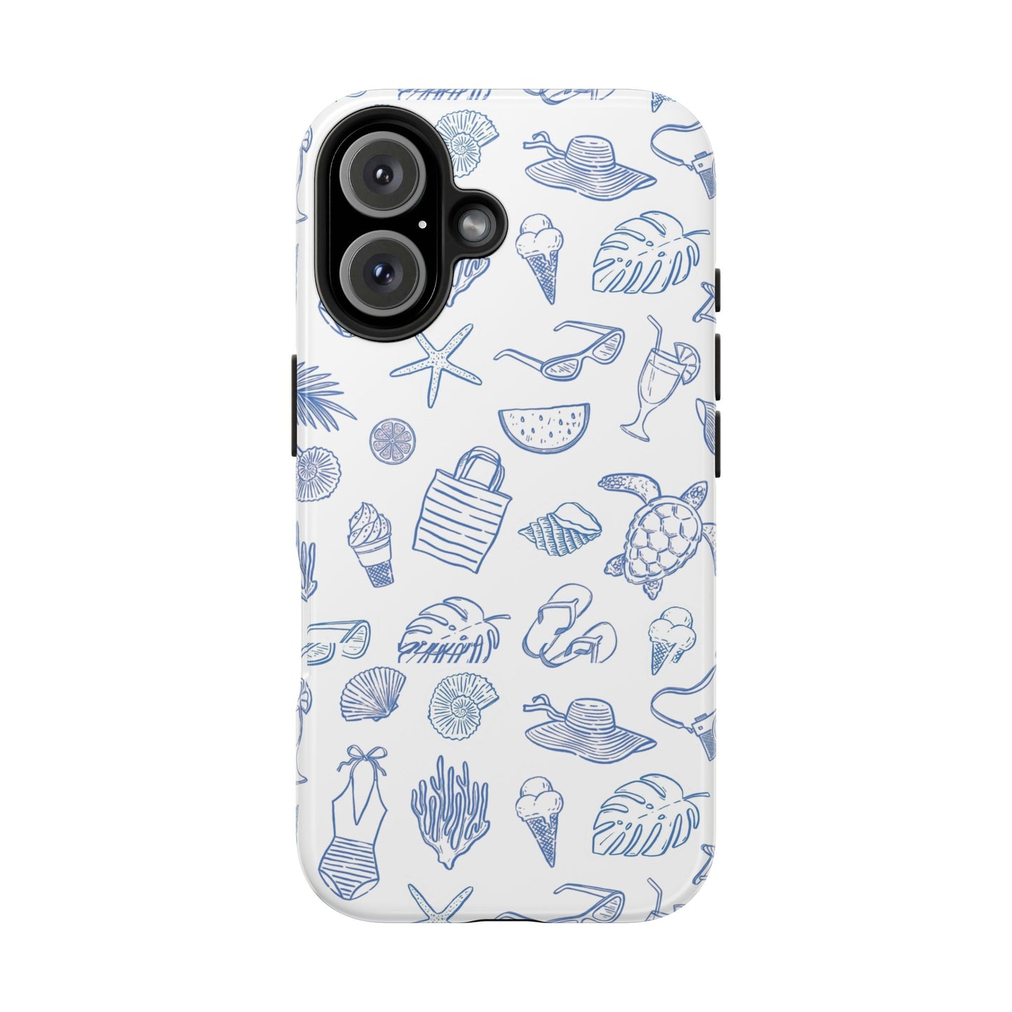 Beach Blue & White Tough Phone Case — Cute Summer Protective Phone Case