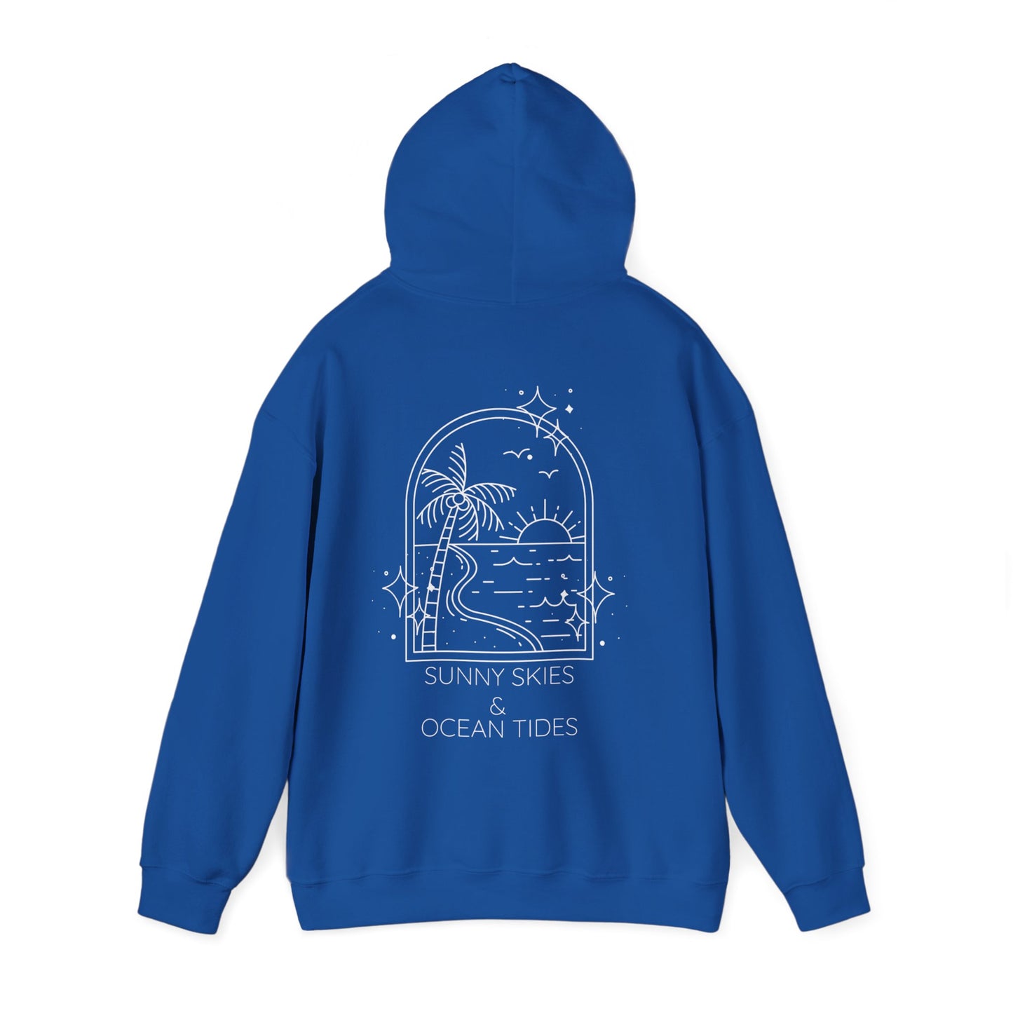 Sunny Skies and Ocean Tides Hoodie, Unisex Sweater, Summer Apparel, Ocean Lover Gift, Relaxing Outfit, Casual Fashion