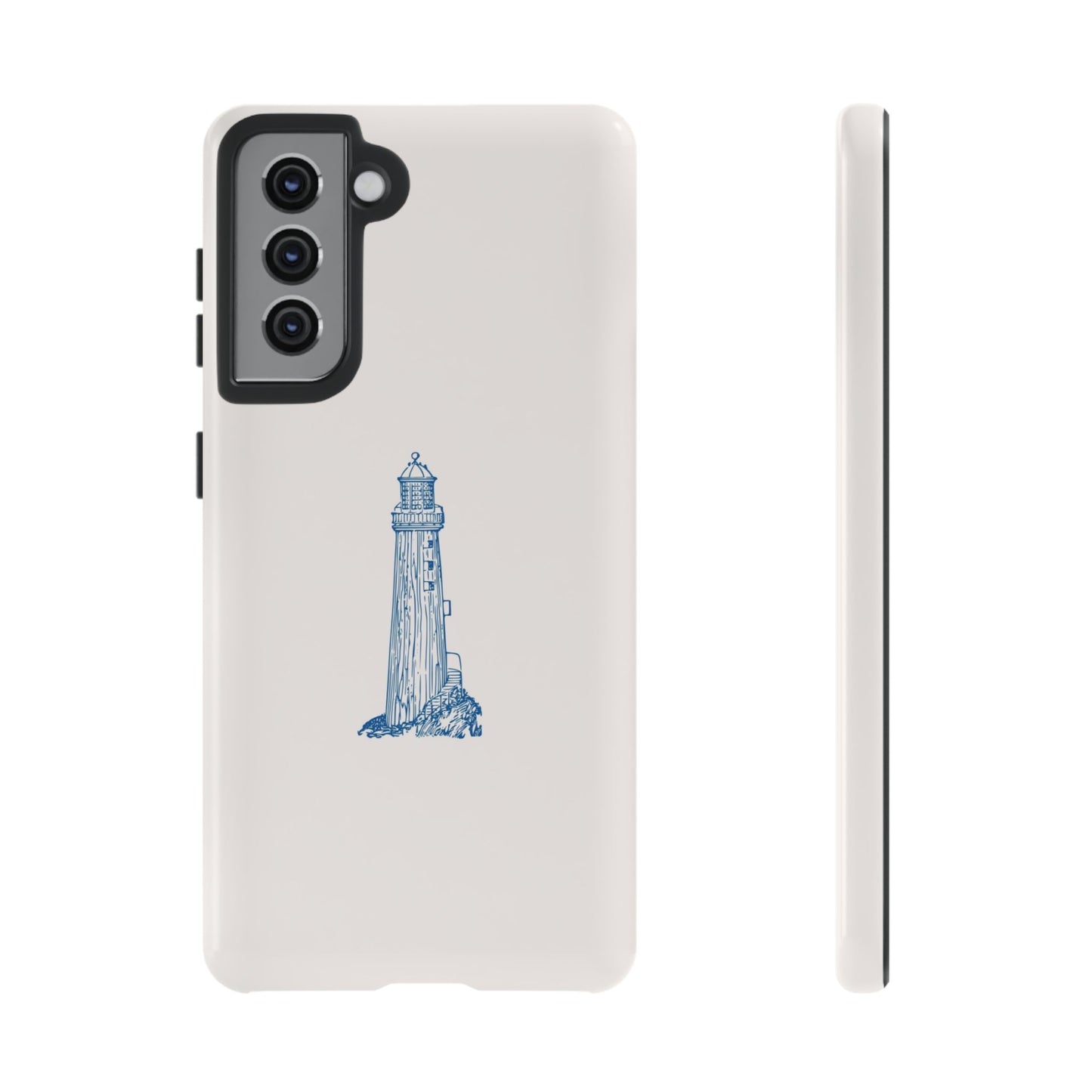 Coastal Lighthouse Phone Case - Tough iPhone & Samsung Cover, Beach Lover Gift, Nautical Decor, Unique Case for Ocean Enthusiasts