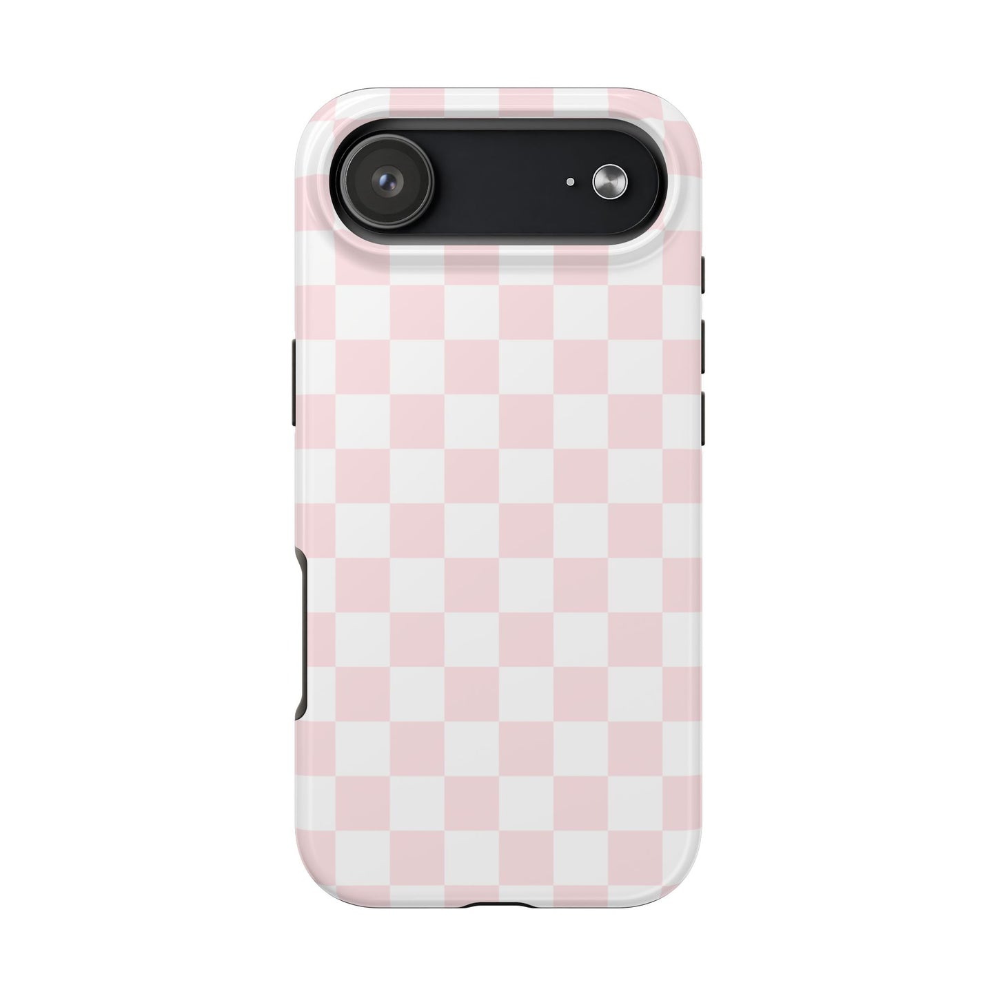 Pink Checker Tough Phone Case — Durable Protective Phone Cover with Pastel Checkered Design