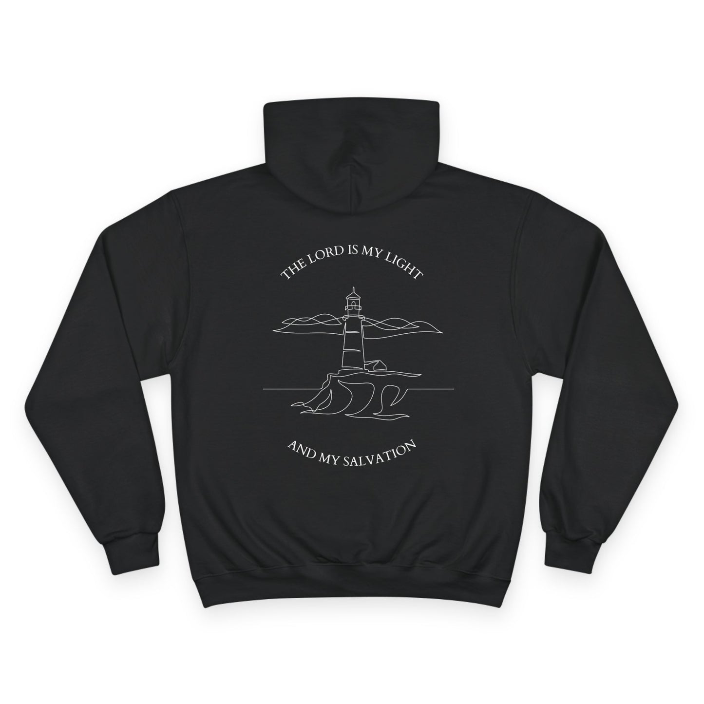 Champion Lighthouse Hoodie, Faith Sweatshirt, Cozy Gift for Spiritual Friends, Religious Apparel, Inspirational Quote Wear