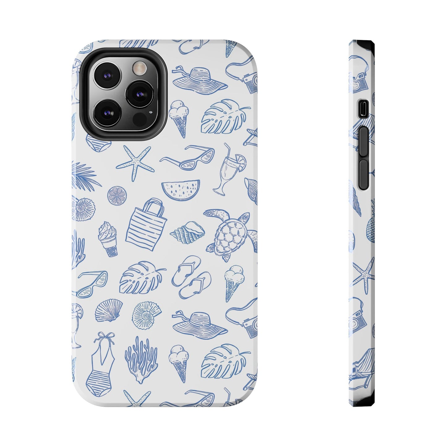 Beach Blue & White Tough Phone Case — Cute Summer Protective Phone Case