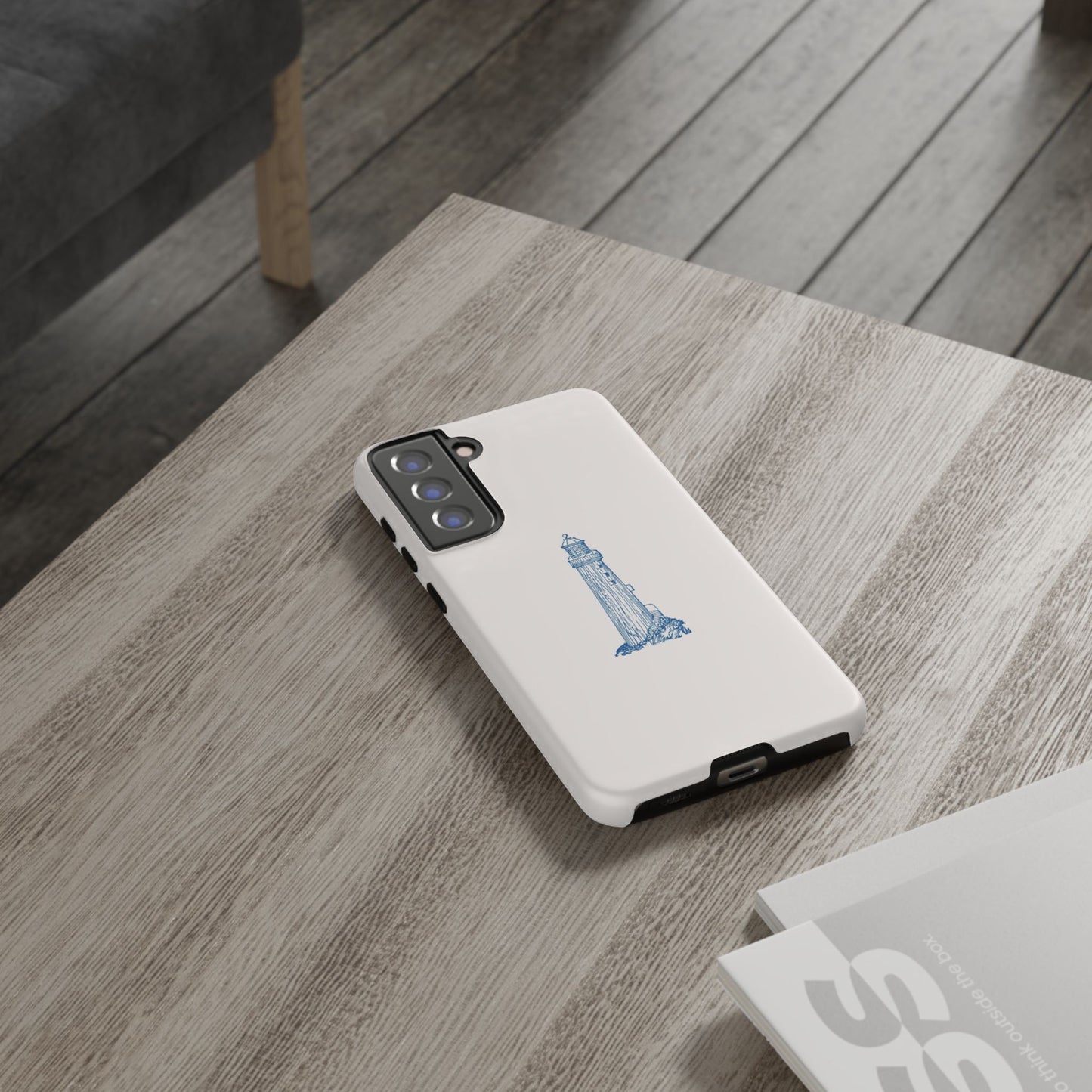 Coastal Lighthouse Phone Case - Tough iPhone & Samsung Cover, Beach Lover Gift, Nautical Decor, Unique Case for Ocean Enthusiasts
