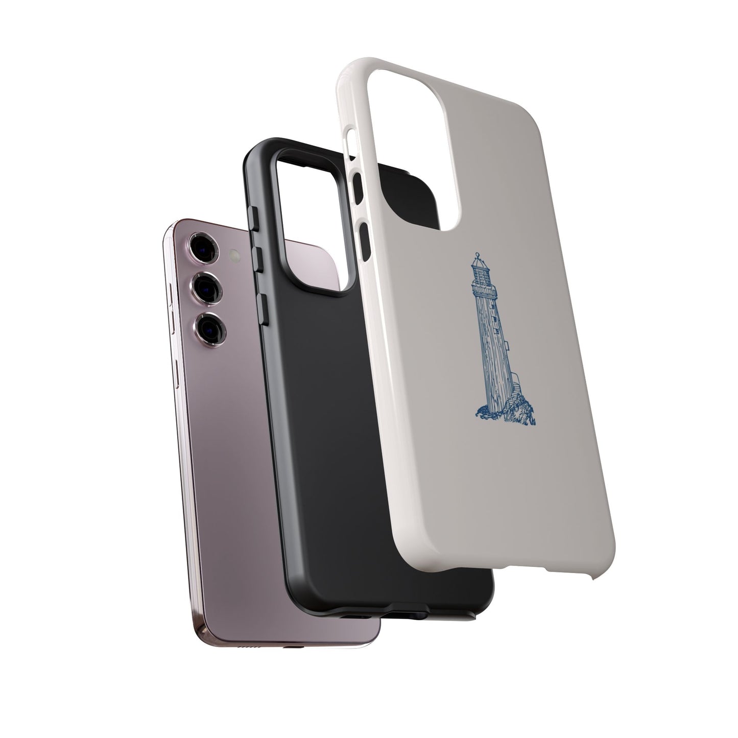 Coastal Lighthouse Phone Case - Tough iPhone & Samsung Cover, Beach Lover Gift, Nautical Decor, Unique Case for Ocean Enthusiasts