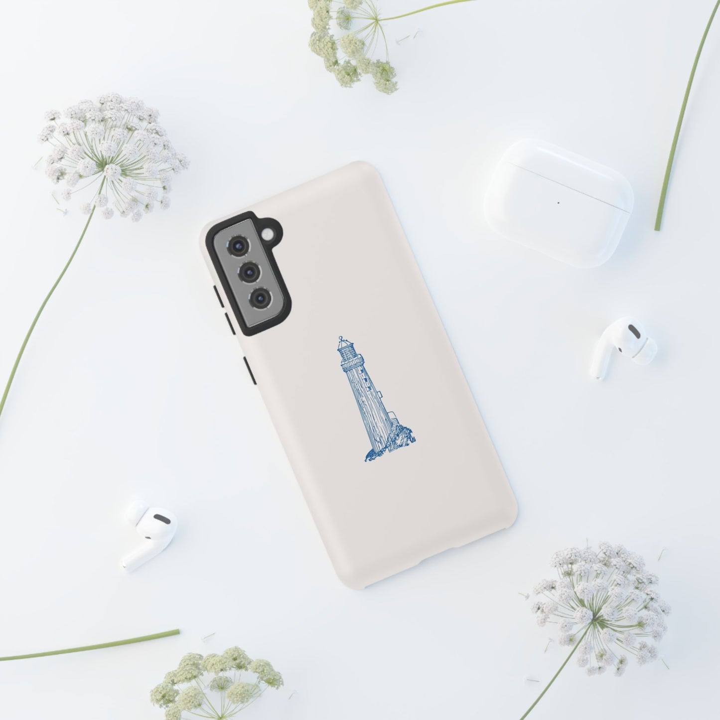 Coastal Lighthouse Phone Case - Tough iPhone & Samsung Cover, Beach Lover Gift, Nautical Decor, Unique Case for Ocean Enthusiasts