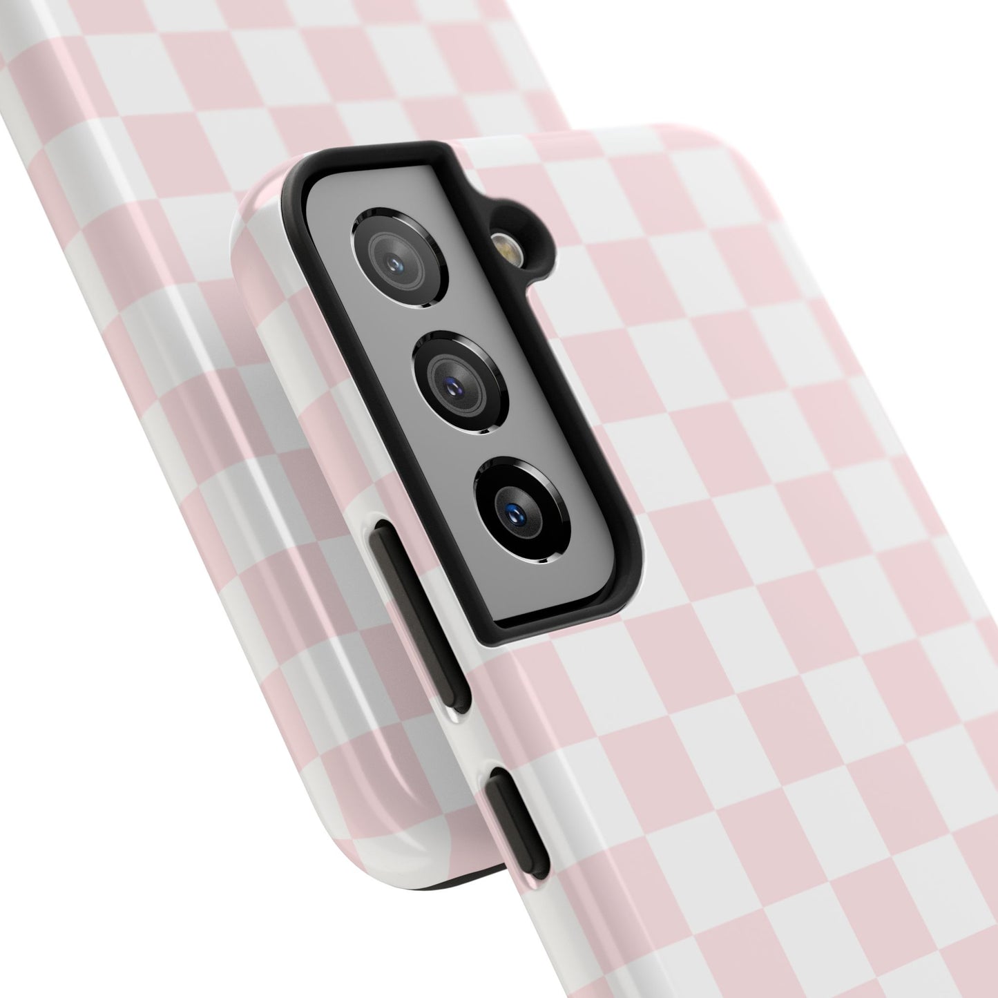 Pink Checker Tough Phone Case — Durable Protective Phone Cover with Pastel Checkered Design