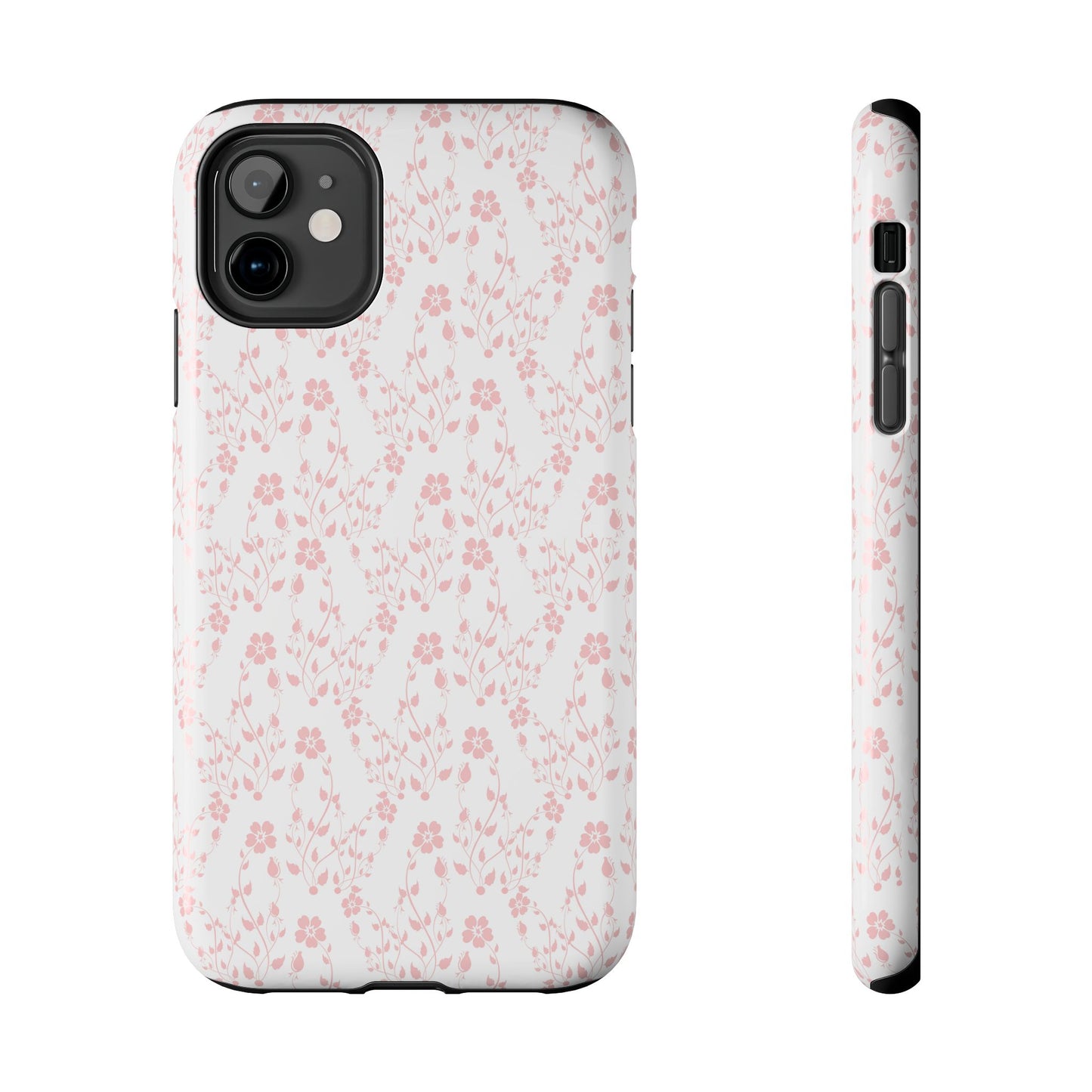 Pink Flower Cute Aesthetic Tough Phone Case, Floral Protective Cover, Girly Unique Smartphone Shell, Pretty Botanical Phone Accessory, Gifts