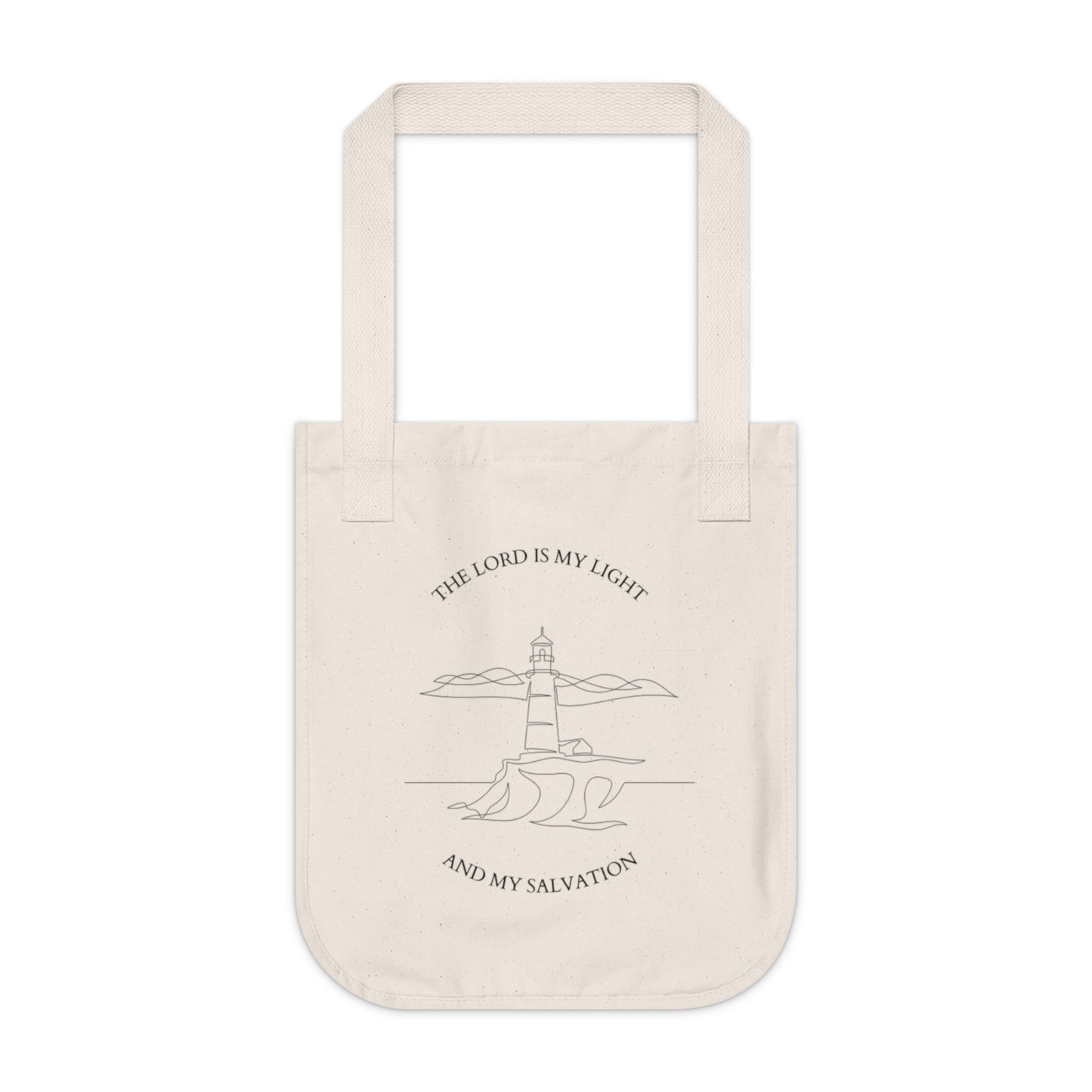 Lighthouse Organic Canvas Tote Bag, Eco-Friendly Shopping Bag, Lighthouse Design, Gift for Christians, Reusable Grocery Tote