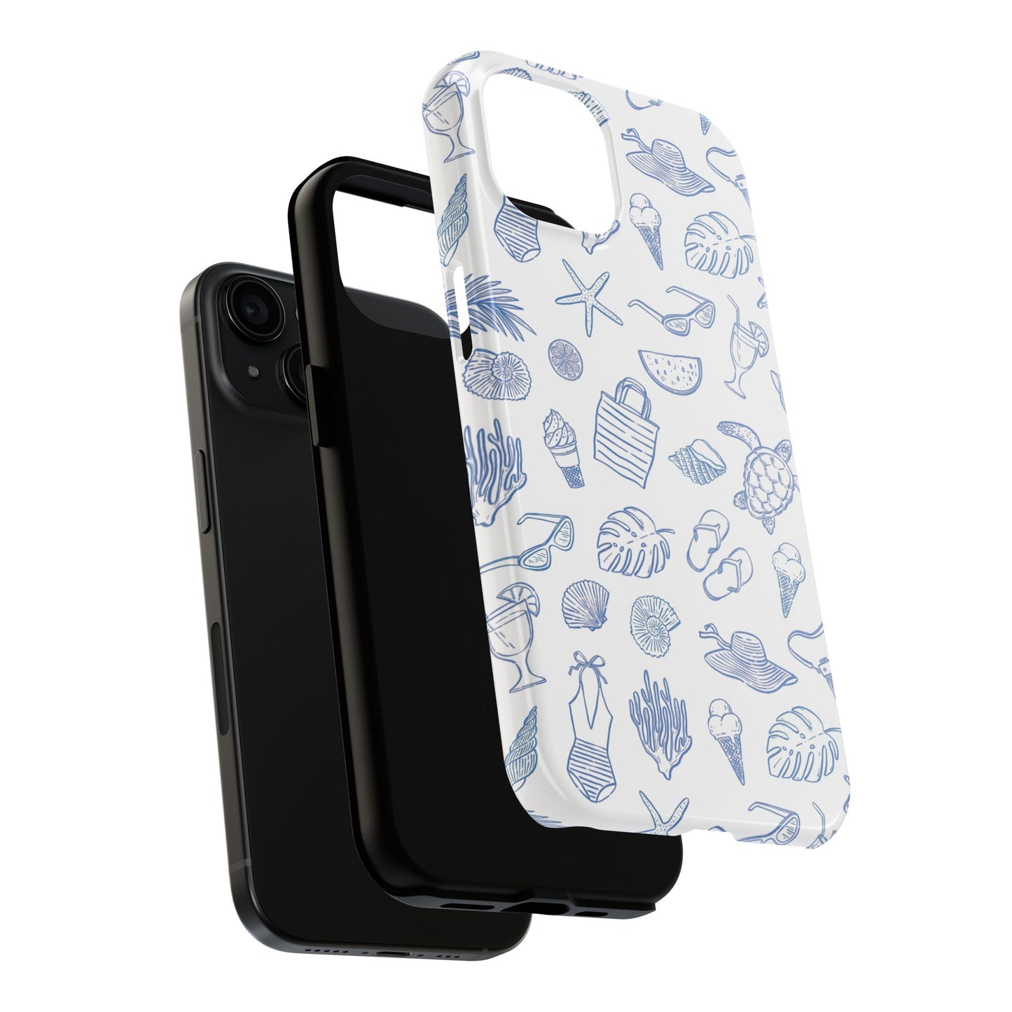 Beach Blue & White Tough Phone Case — Cute Summer Protective Phone Case