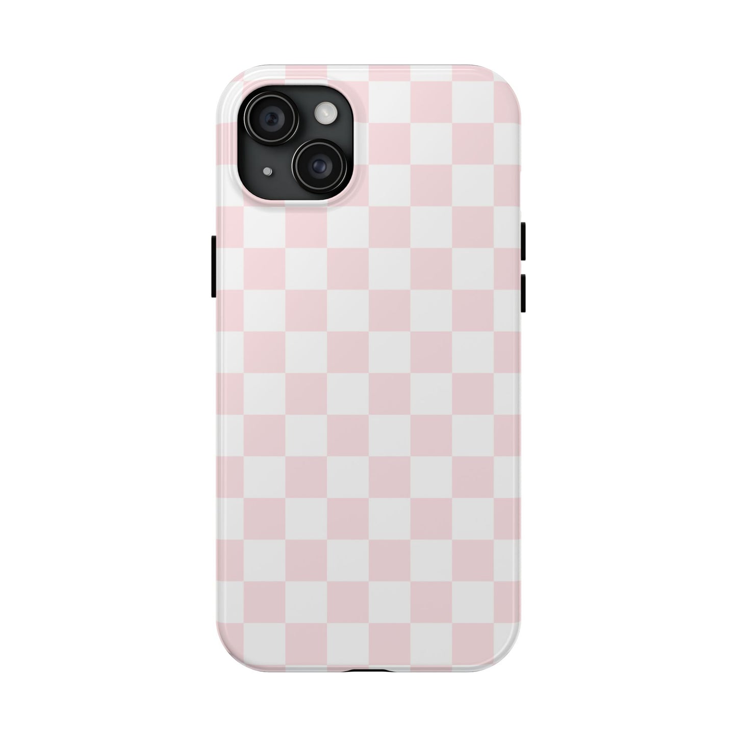 Pink Checker Tough Phone Case — Durable Protective Phone Cover with Pastel Checkered Design