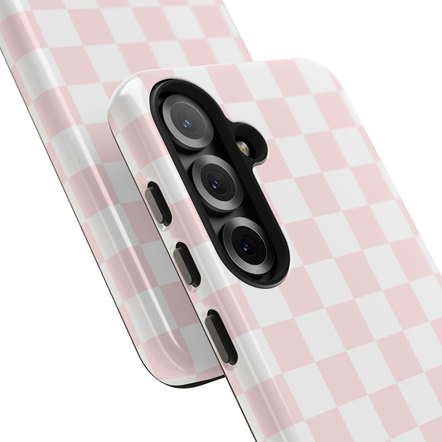 Pink Checker Tough Phone Case — Durable Protective Phone Cover with Pastel Checkered Design