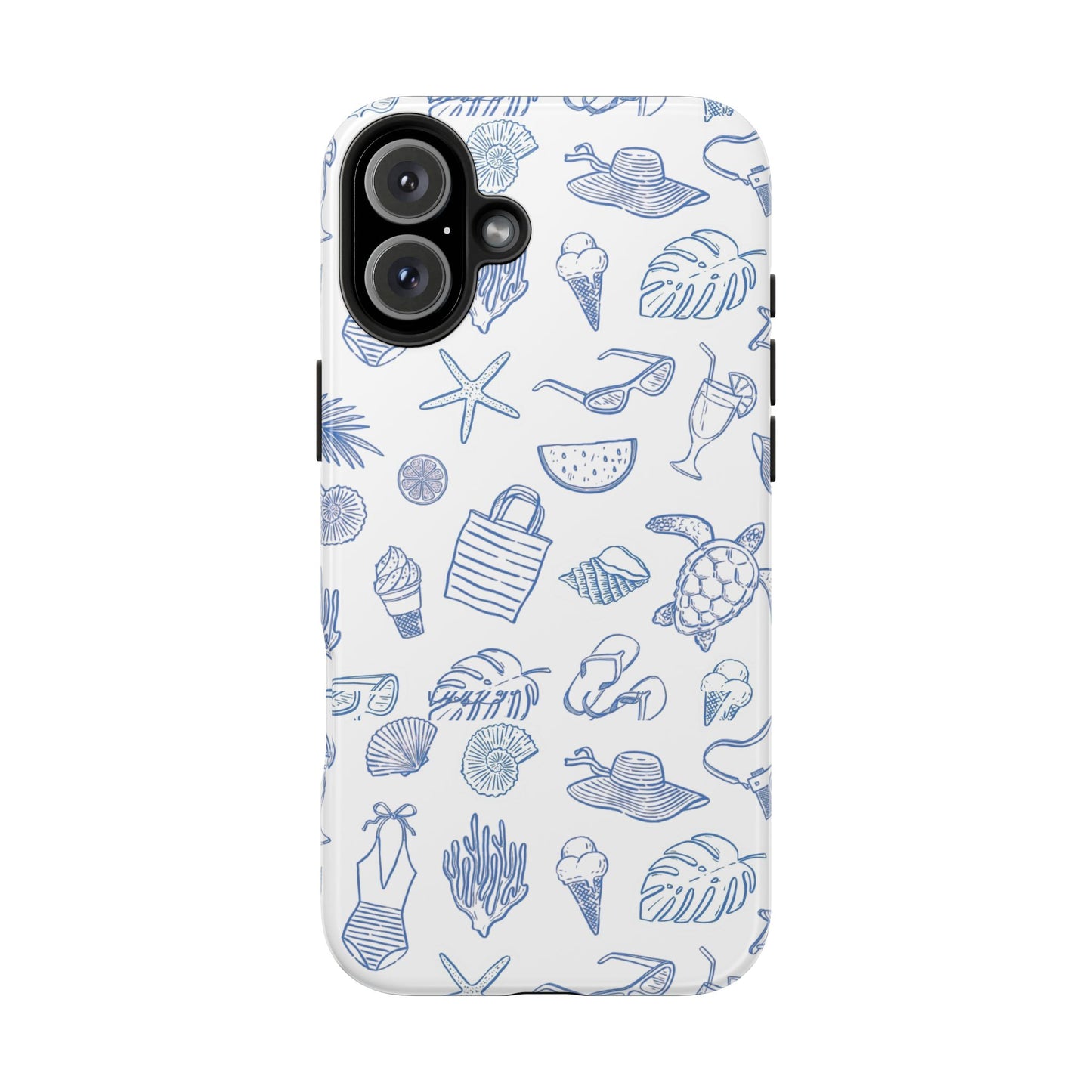 Beach Blue & White Tough Phone Case — Cute Summer Protective Phone Case
