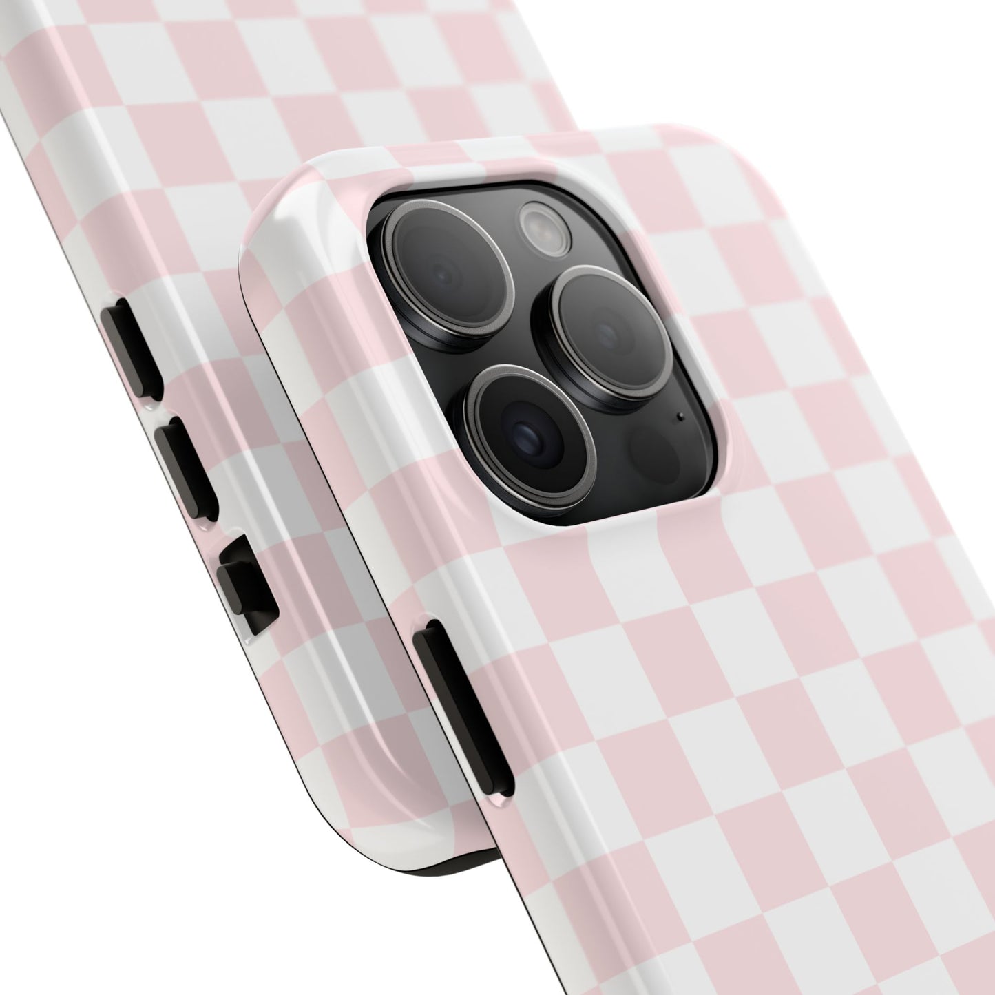 Pink Checker Tough Phone Case — Durable Protective Phone Cover with Pastel Checkered Design