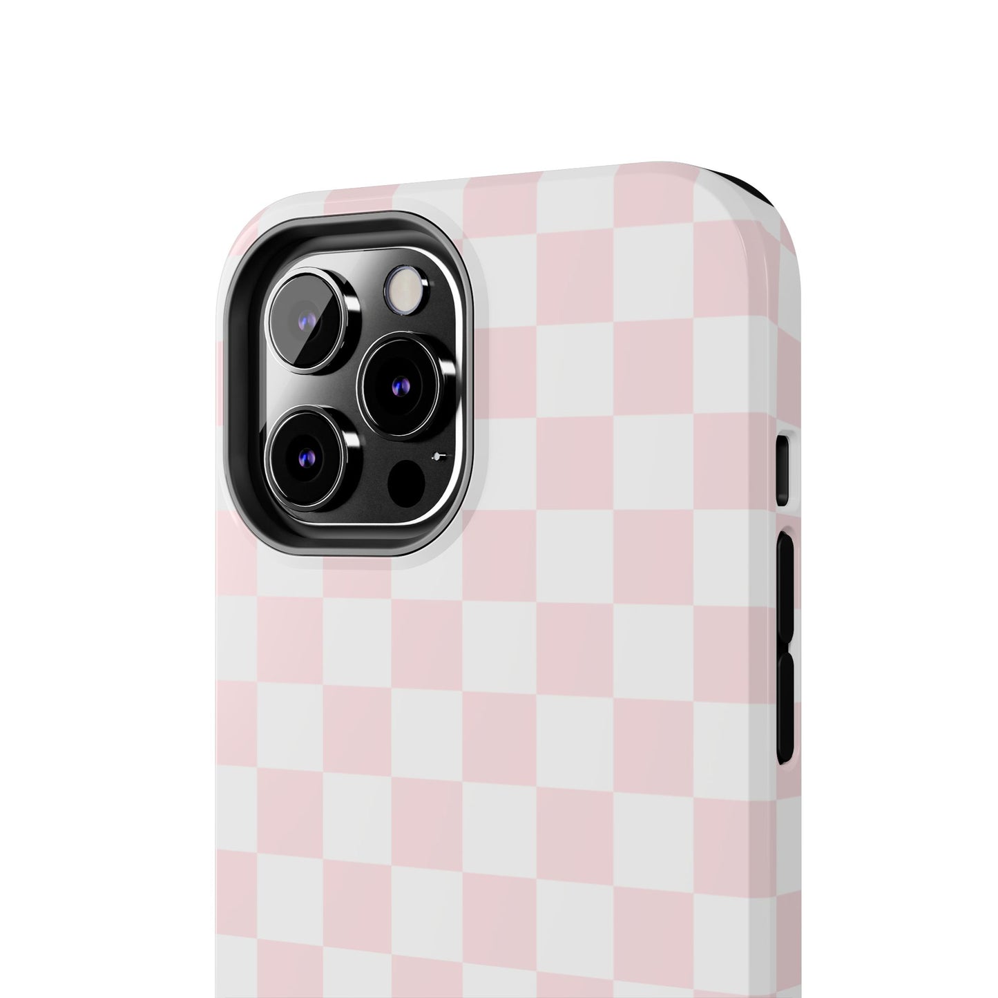 Pink Checker Tough Phone Case — Durable Protective Phone Cover with Pastel Checkered Design
