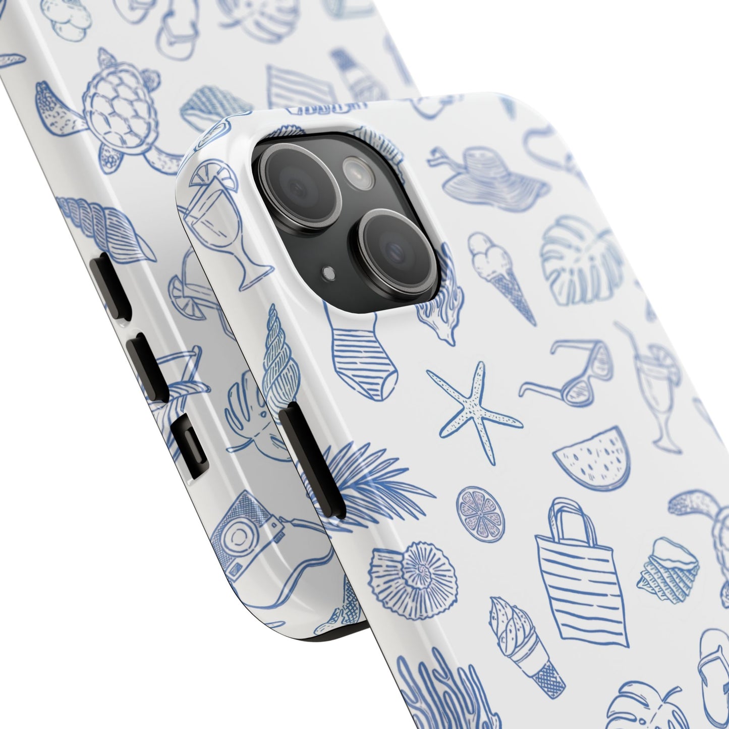 Beach Blue & White Tough Phone Case — Cute Summer Protective Phone Case