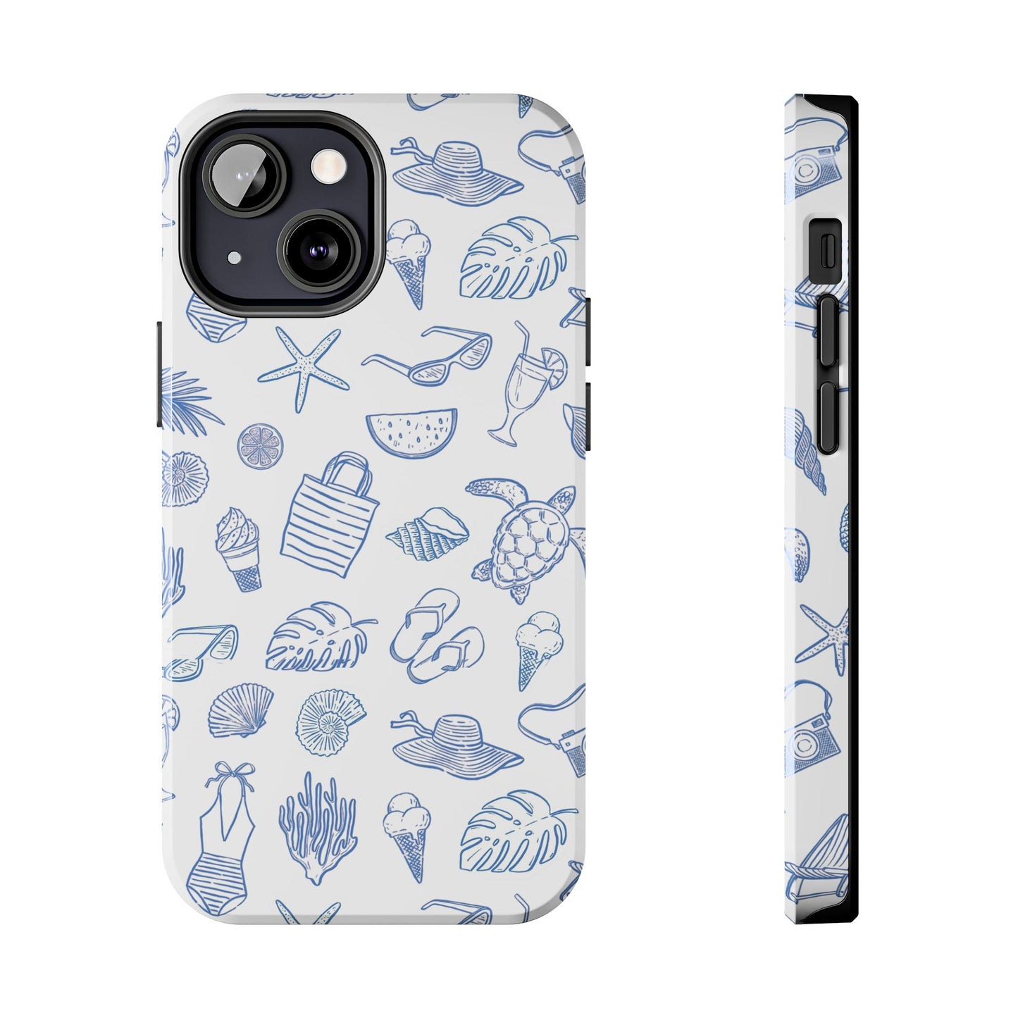 Beach Blue & White Tough Phone Case — Cute Summer Protective Phone Case