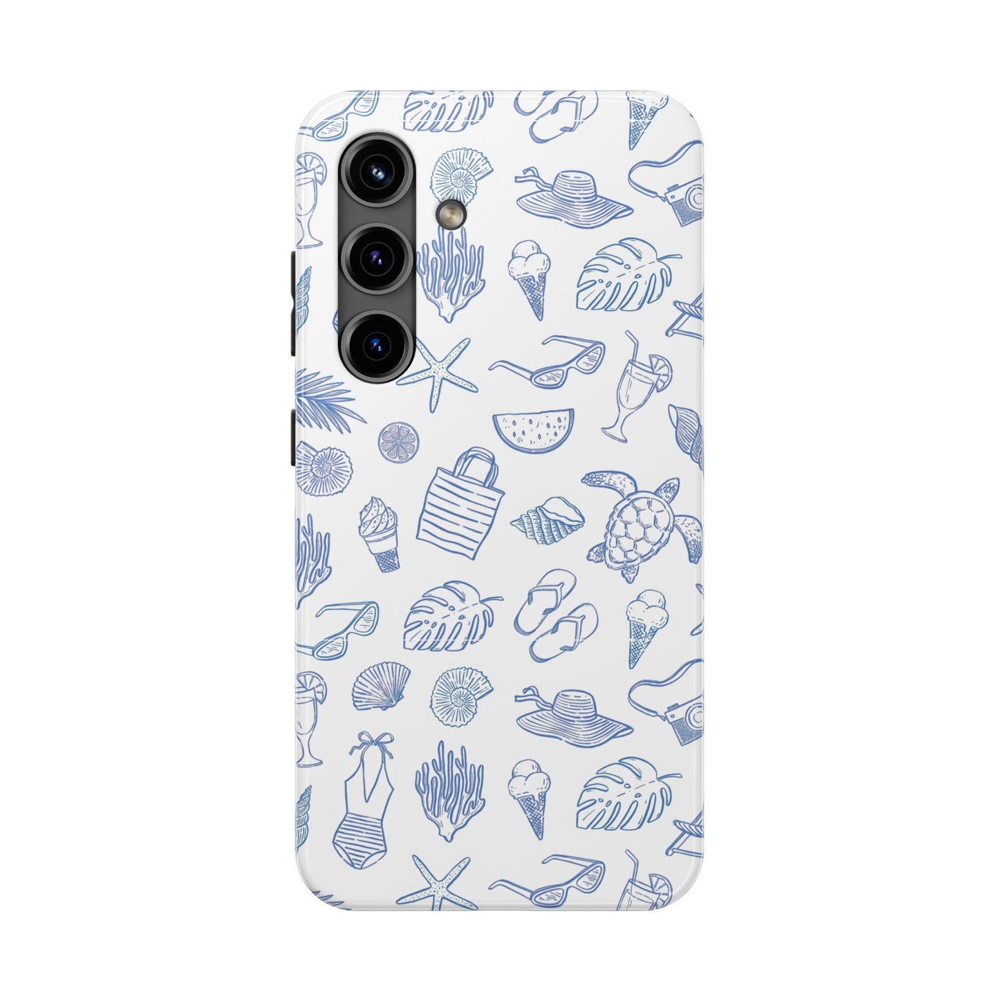 Beach Blue & White Tough Phone Case — Cute Summer Protective Phone Case