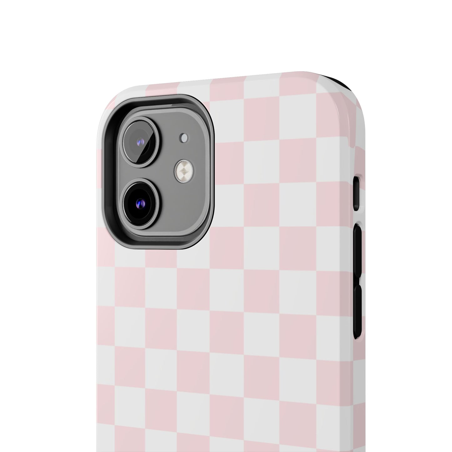 Pink Checker Tough Phone Case — Durable Protective Phone Cover with Pastel Checkered Design