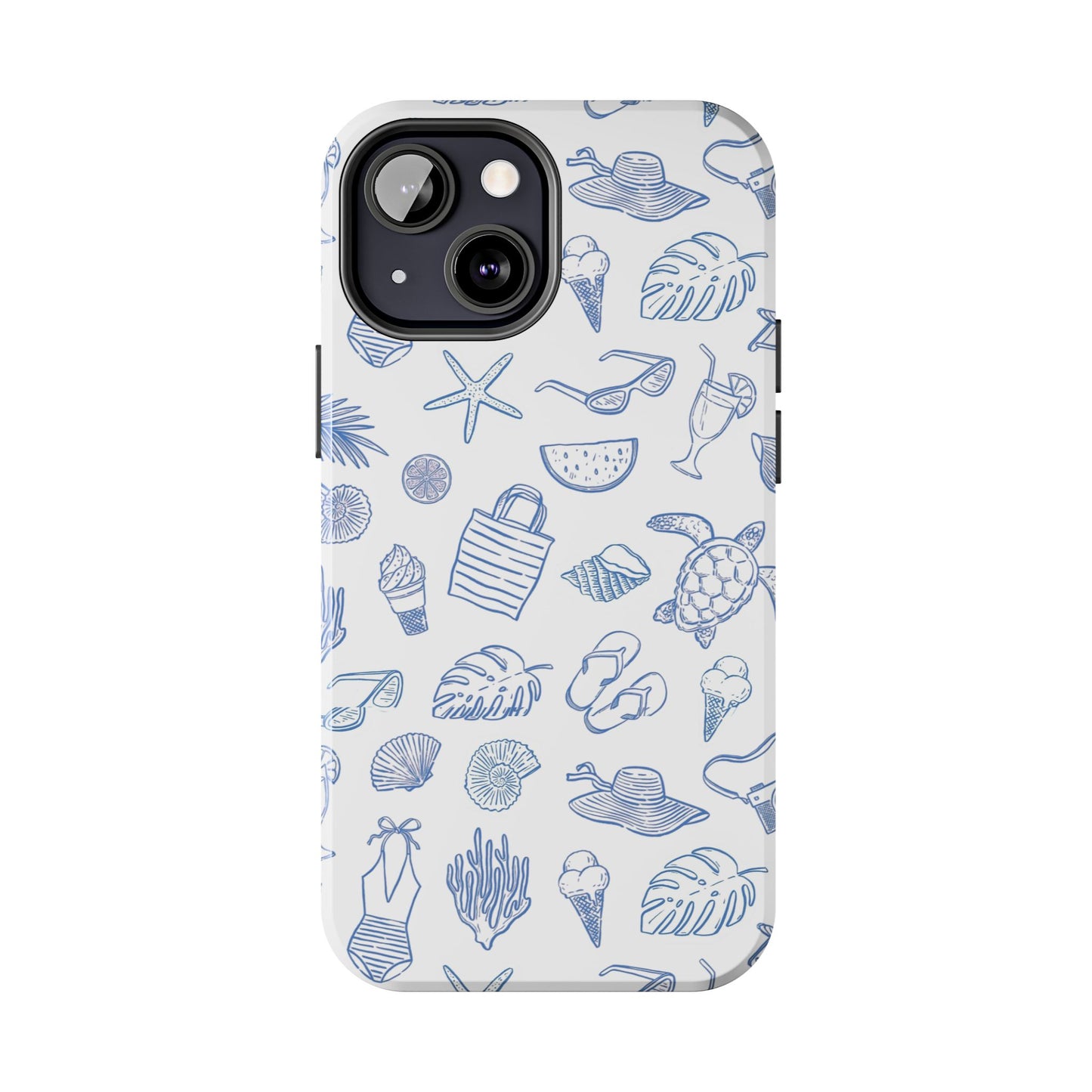 Beach Blue & White Tough Phone Case — Cute Summer Protective Phone Case