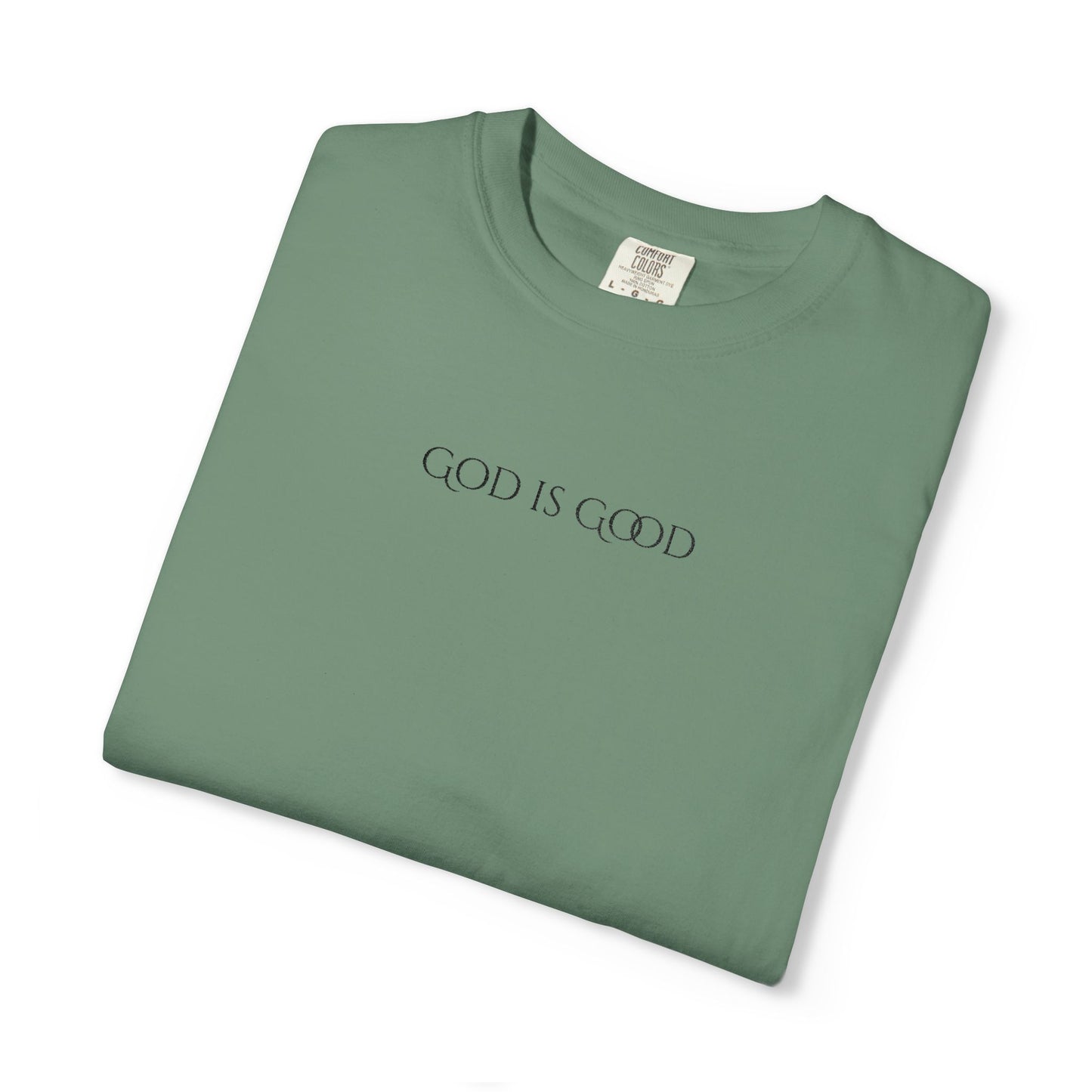 Embroidered God is Good Unisex Tee, Vintage Washed Shirt, Religious Graphic Tshirt, Faith Apparel, Inspirational Clothing