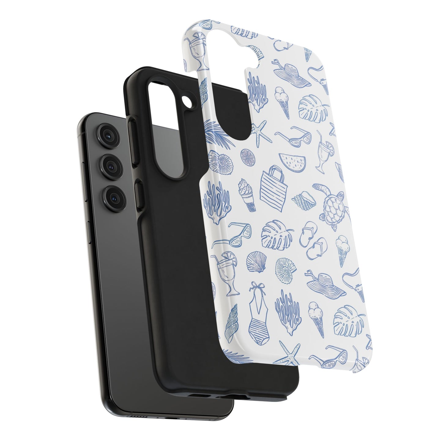 Beach Blue & White Tough Phone Case — Cute Summer Protective Phone Case