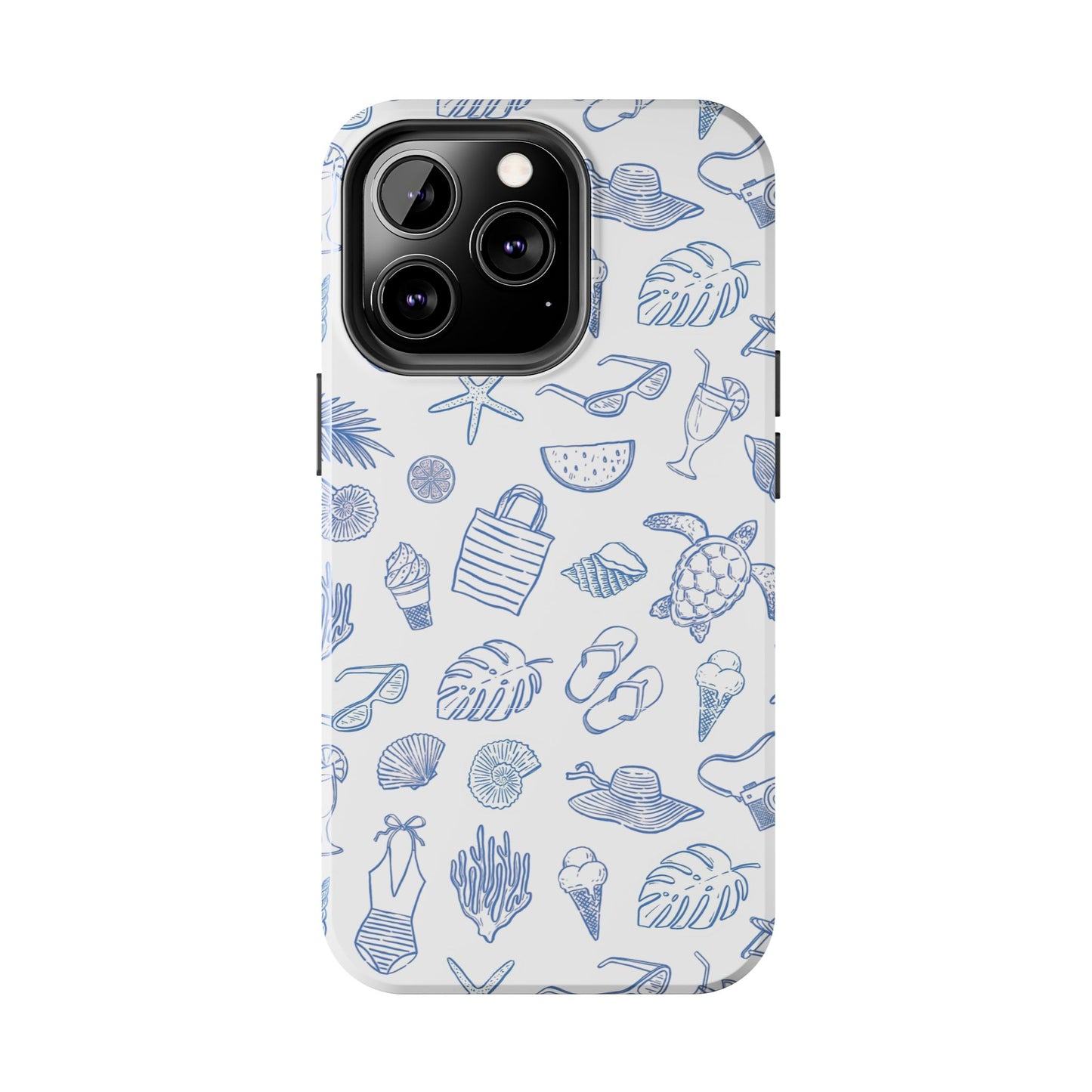Beach Blue & White Tough Phone Case — Cute Summer Protective Phone Case